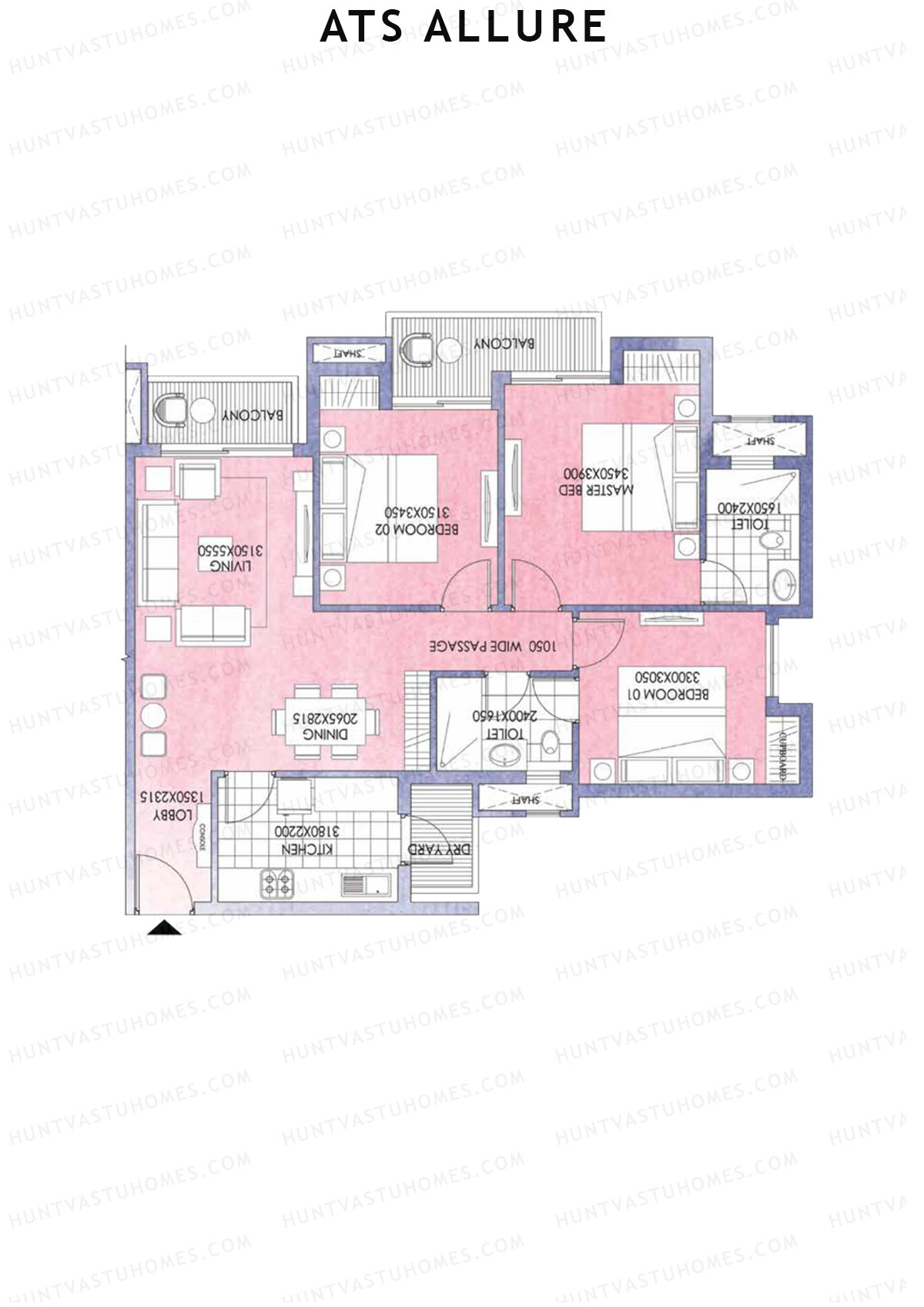 Ats Allure Tower 5 Unit 3 (Type A) Floor Plan