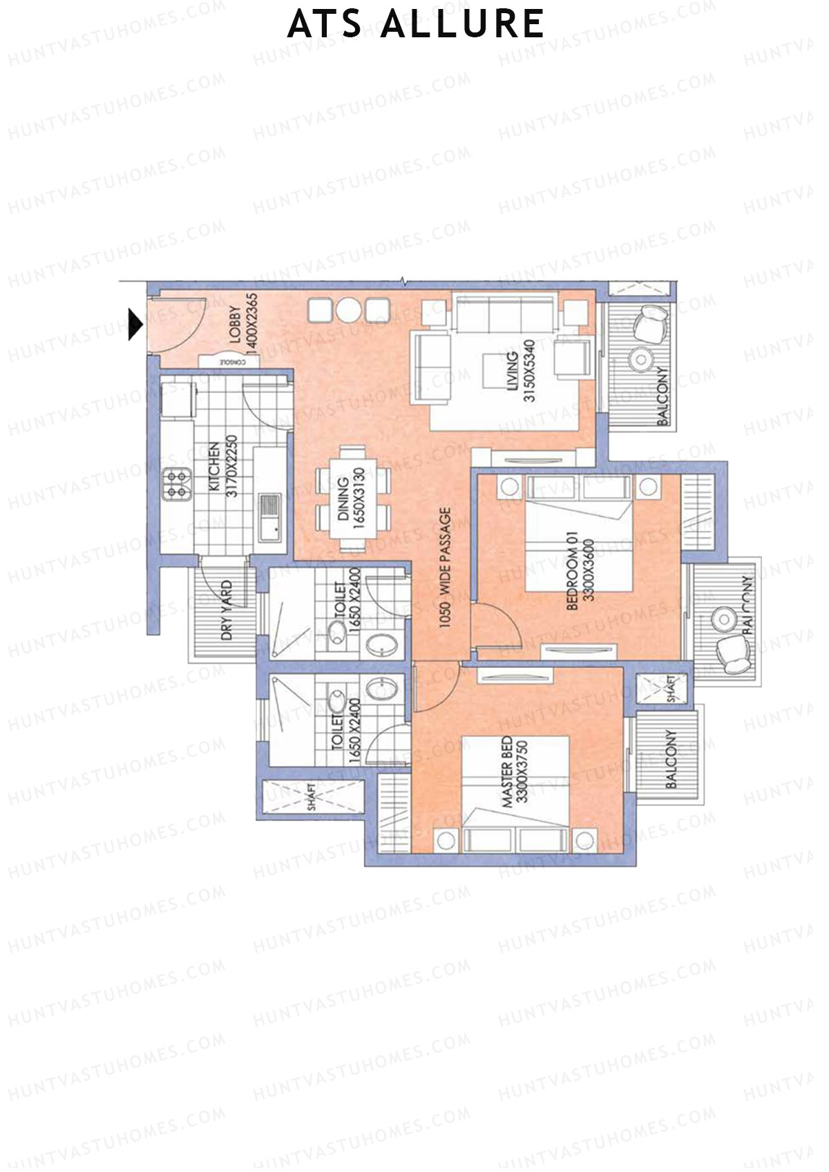 Ats Allure Tower 7 Unit 3 (Type B) Floor Plan
