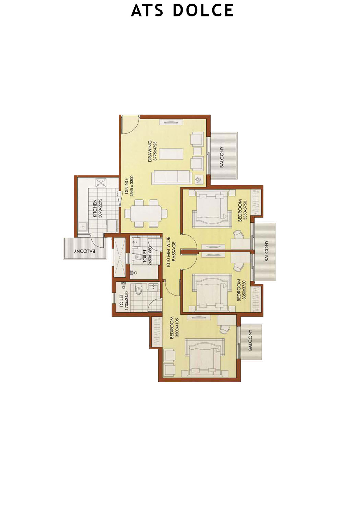 Ats Dolce Tower T3 Unit 1 (Type D) Floor Plan
