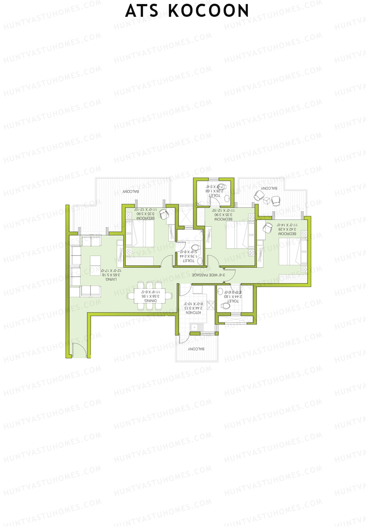 ATS Kocoon Tower 1 Unit 2 (Type C) Floor Plan