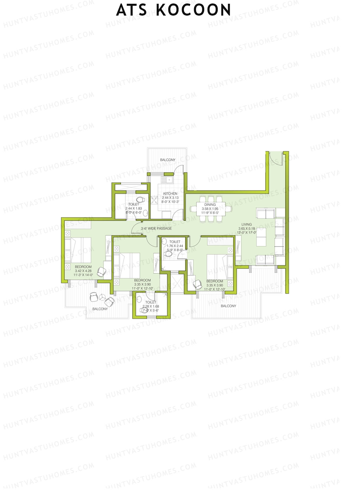ATS Kocoon Tower 3 Unit 1 (Type C) Floor Plan
