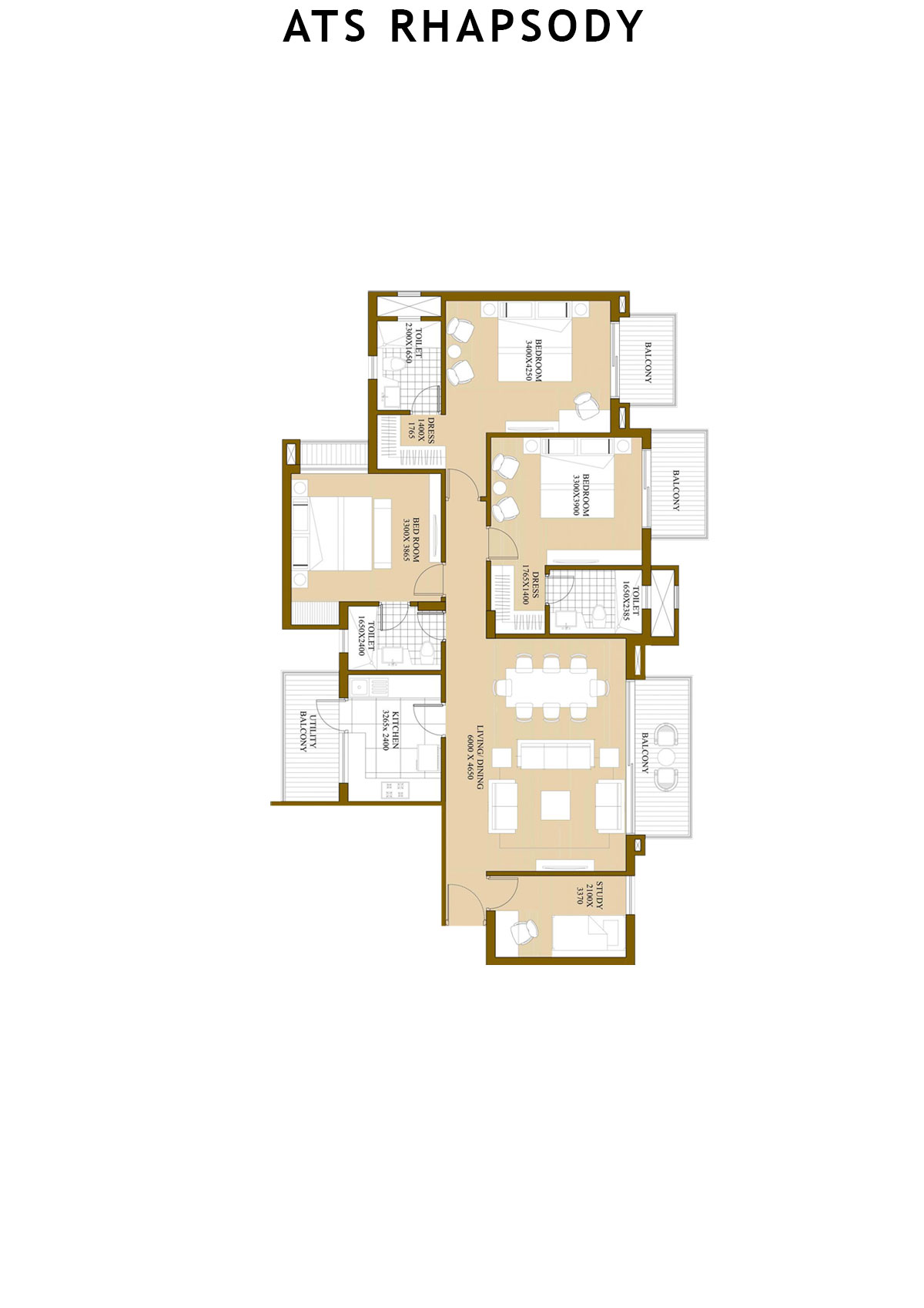 Ats Rhapsody Tower 2 Unit 3 (Type B) Floor Plan