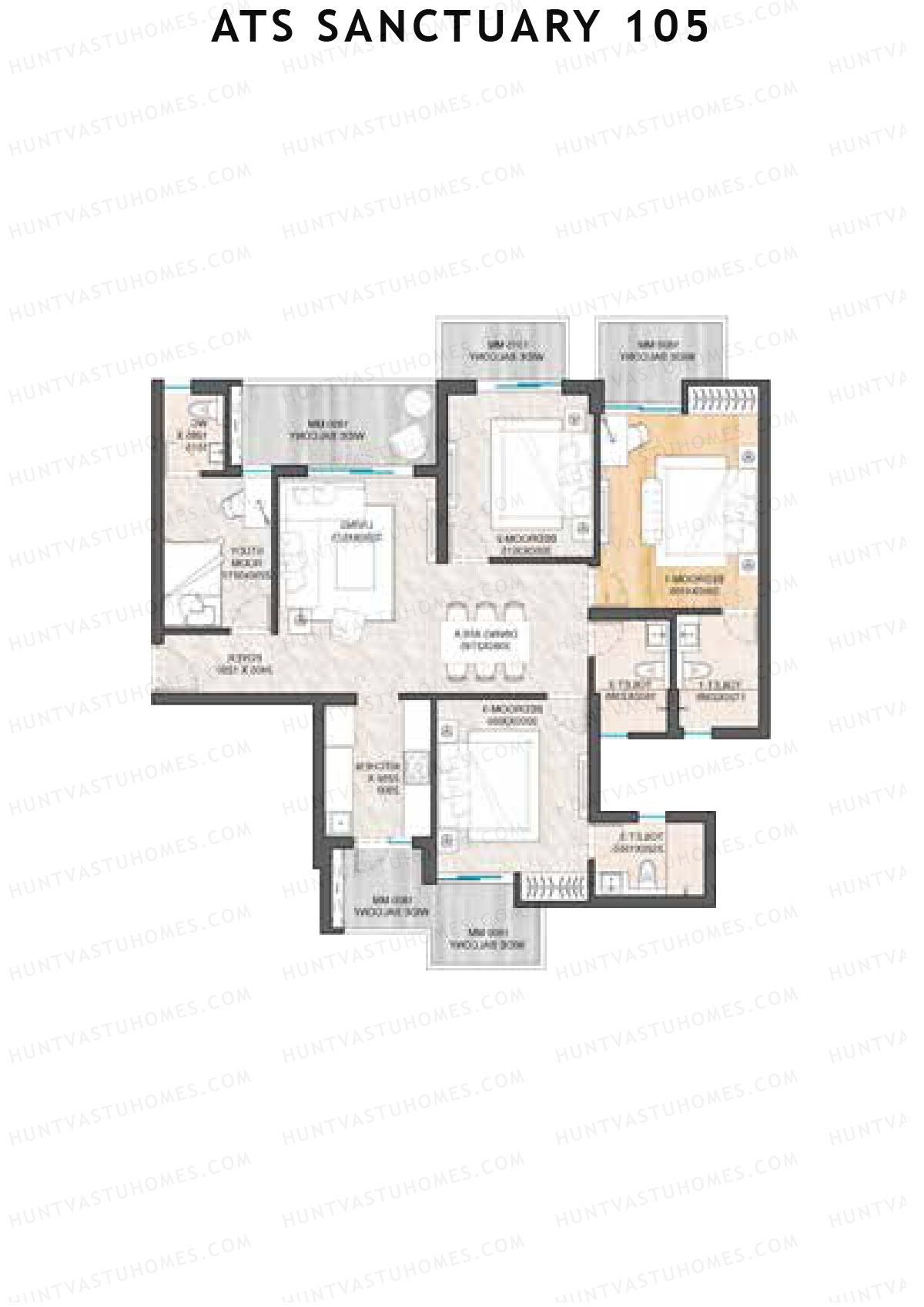 ATS Sanctuary 105 Tower 1 Unit 2 (Type B) Floor Plan