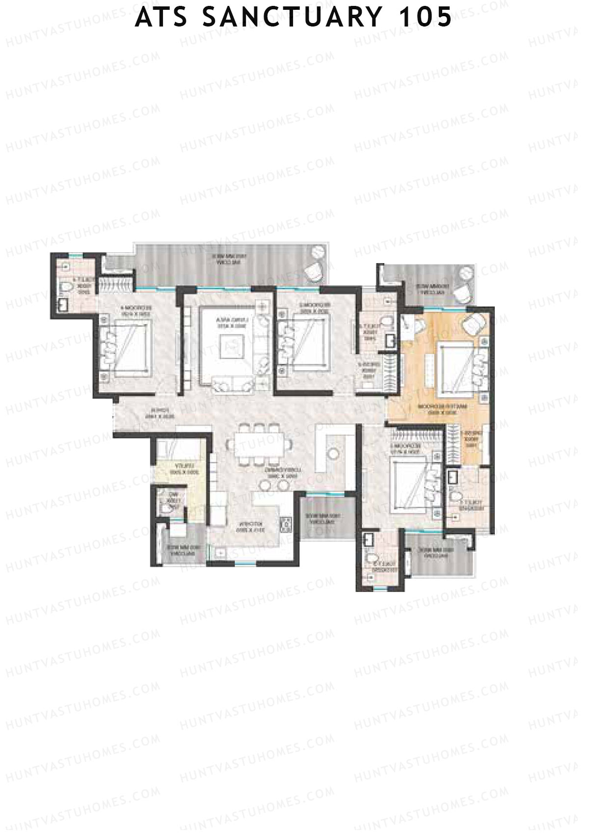 ATS Sanctuary 105 Tower 3 Unit 2 (Type A) Floor Plan