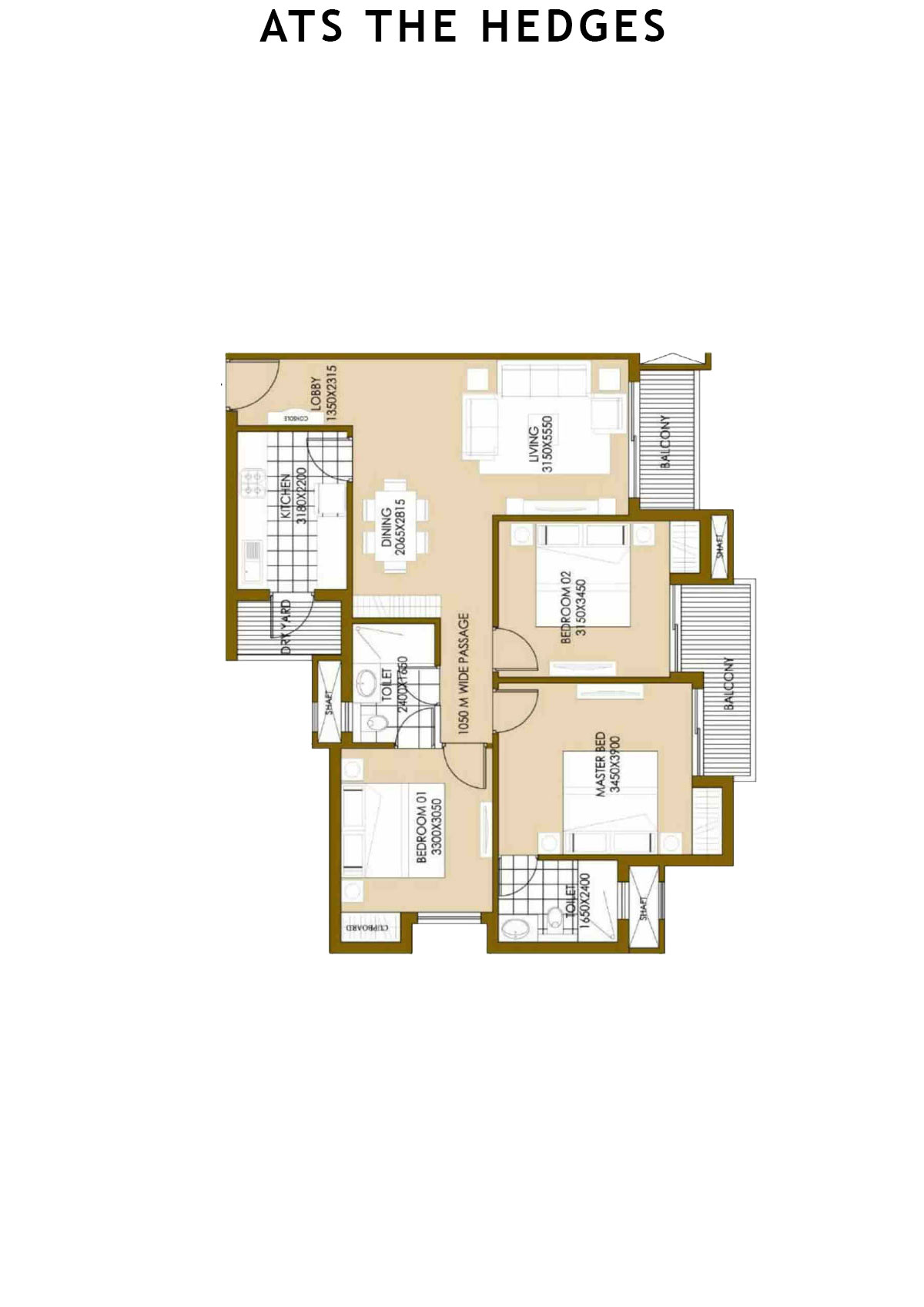 Ats The Hedges Tower 2 Unit 3 (Type A) Floor Plan