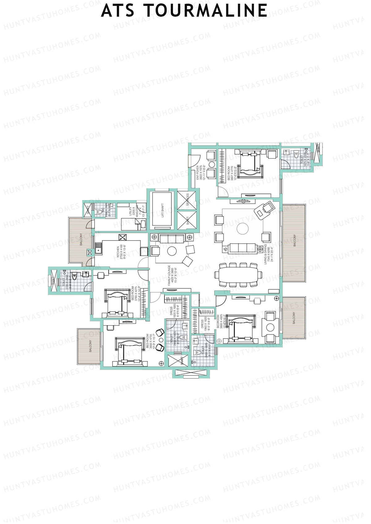 Ats Tourmaline Tower 1 Unit 2 (Type A) Floor Plan