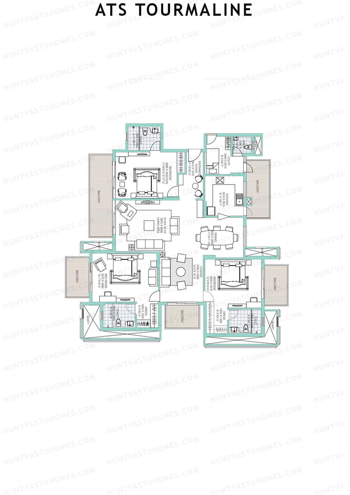 Ats Tourmaline Tower 2 Unit 1 (Type B) Floor Plan