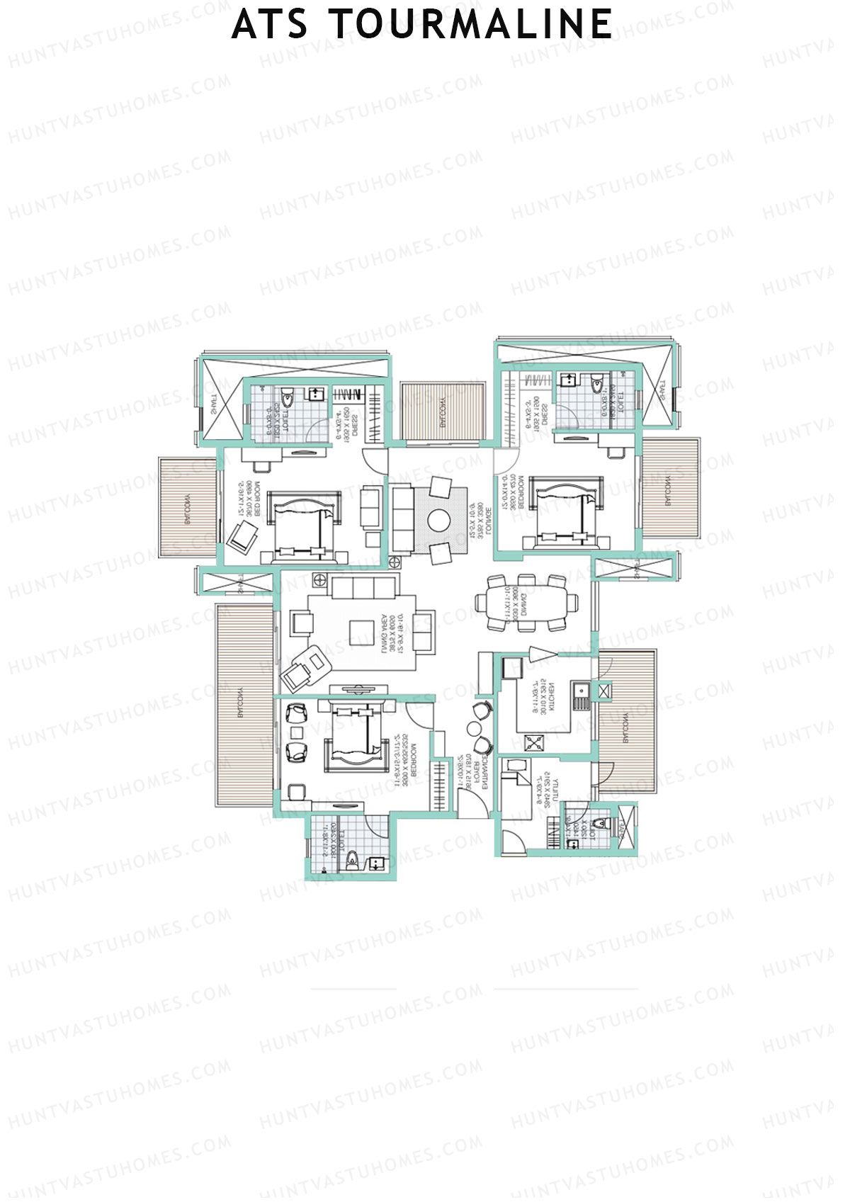 Ats Tourmaline Tower 2 Unit 2 (Type B) Floor Plan