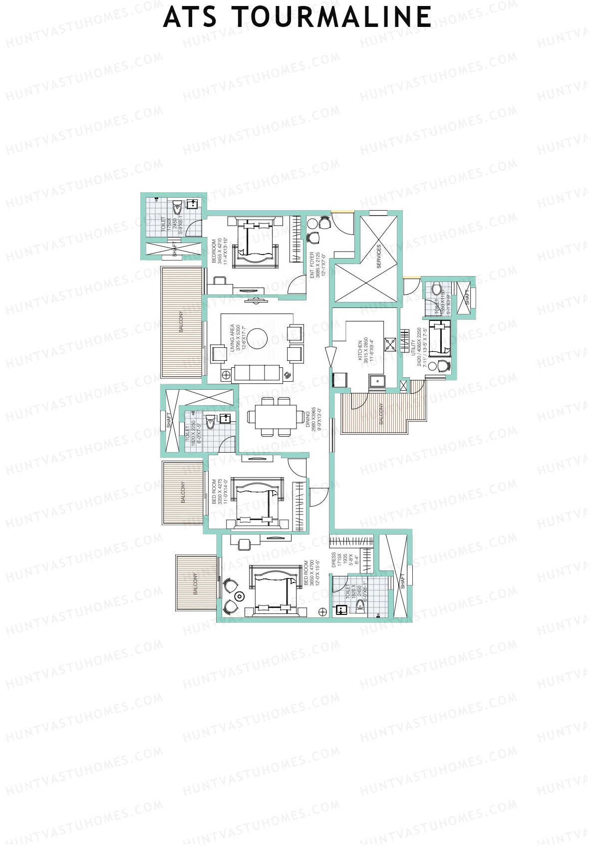 Ats Tourmaline Tower 3 Unit 1 (Type C) Floor Plan