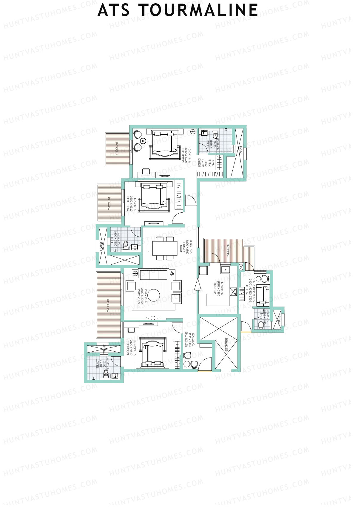 Ats Tourmaline Tower 3 Unit 2 (Type C) Floor Plan