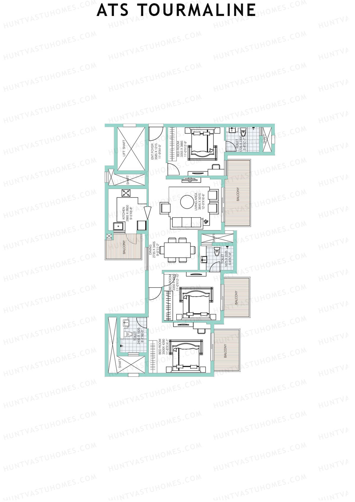 Ats Tourmaline Tower 3 Unit 3 (Type D) Floor Plan