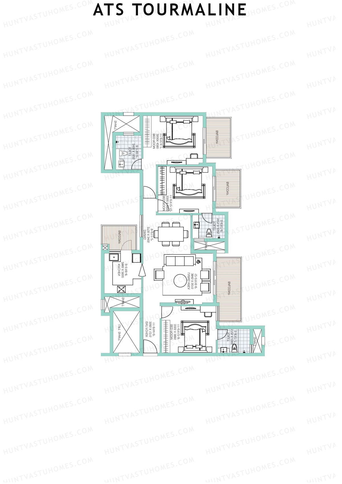 Ats Tourmaline Tower 3 Unit 4 (Type D) Floor Plan