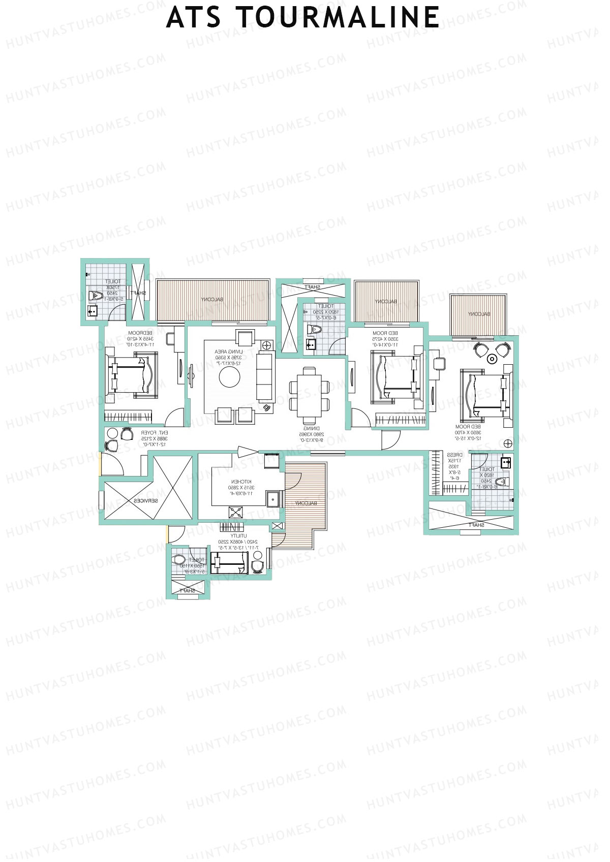 Ats Tourmaline Tower 4 Unit 2 (Type C) Floor Plan