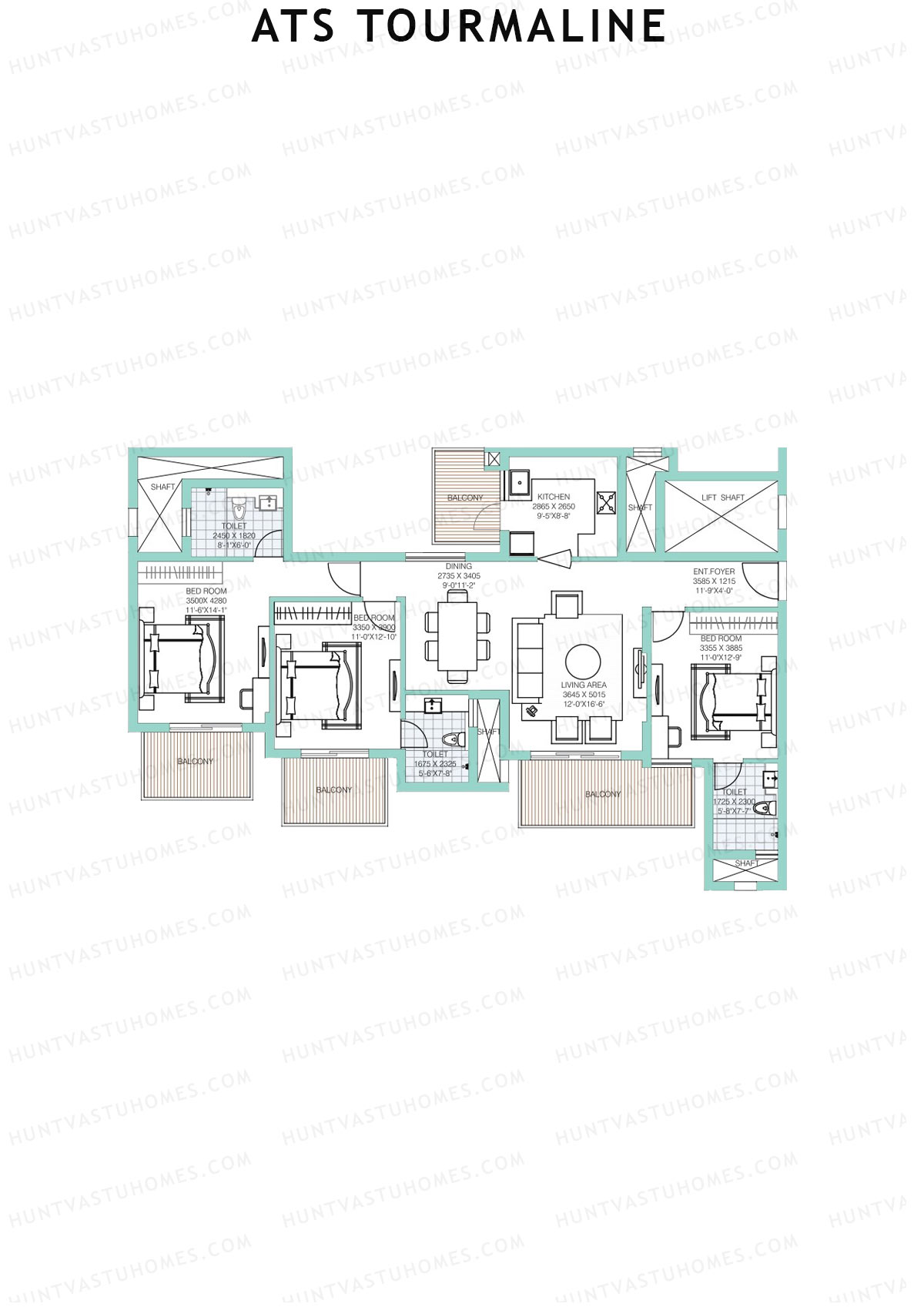 Ats Tourmaline Tower 4 Unit 3 (Type D) Floor Plan