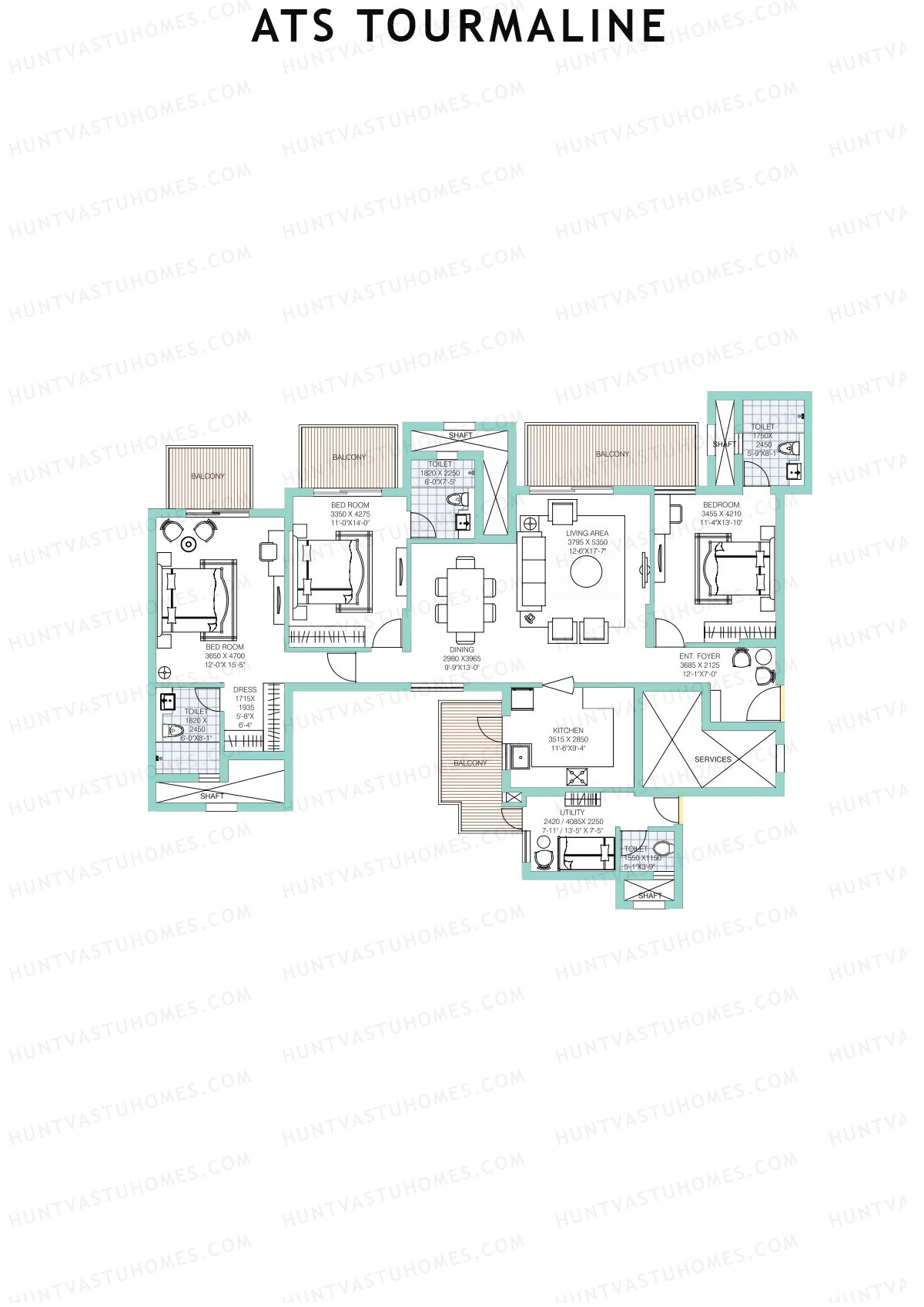 Ats Tourmaline Tower 5 Unit 1 (Type C) Floor Plan