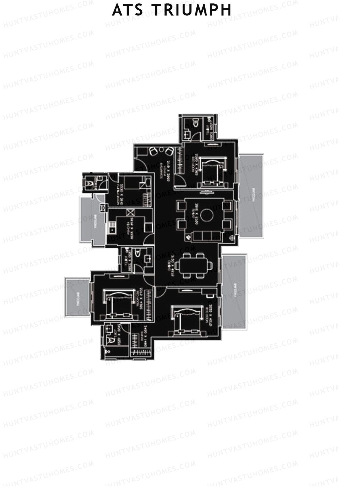 ATS Triumph Tower 3 Unit 1 (Type B) Floor Plan