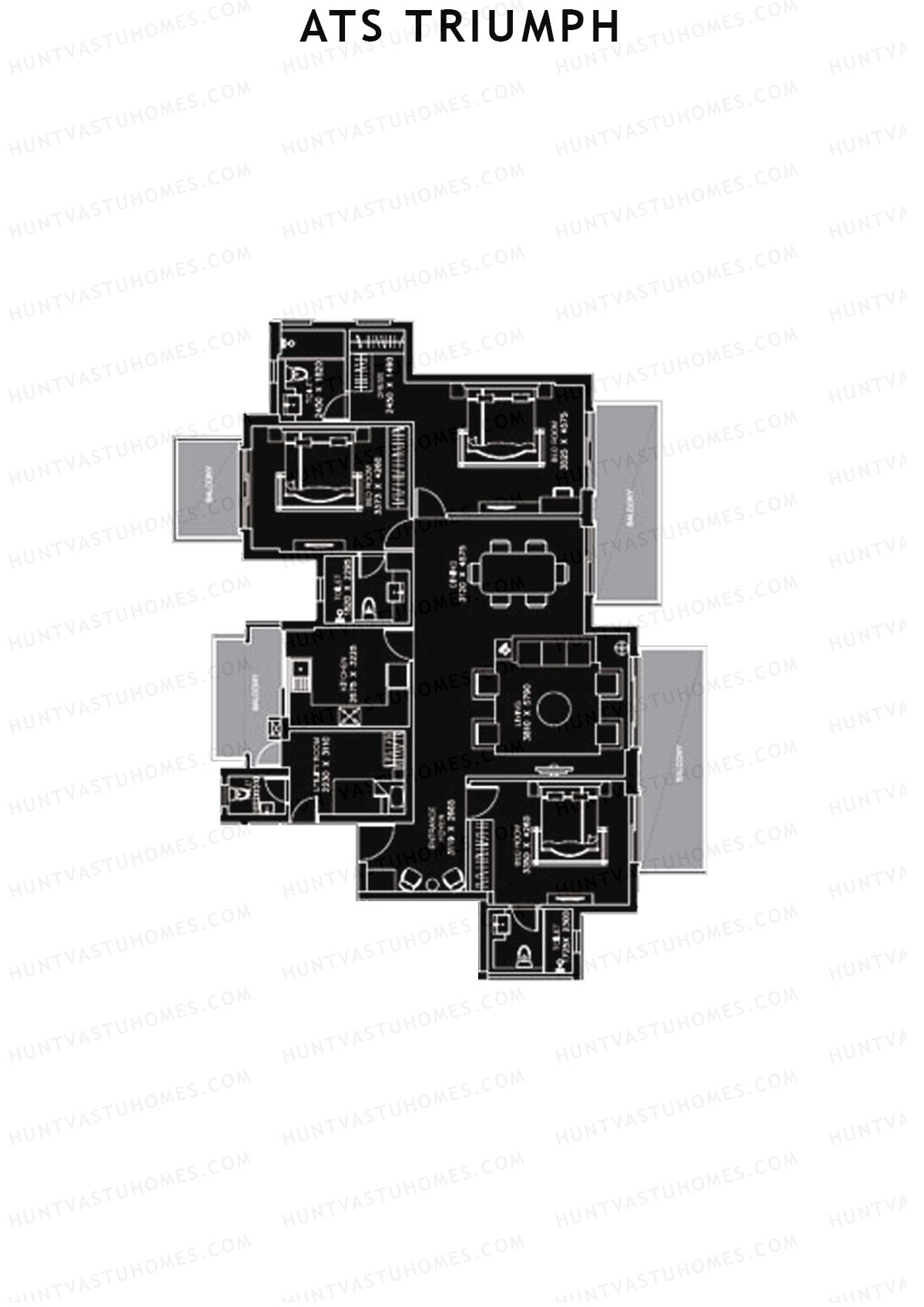 ATS Triumph Tower 3 Unit 2 (Type B) Floor Plan