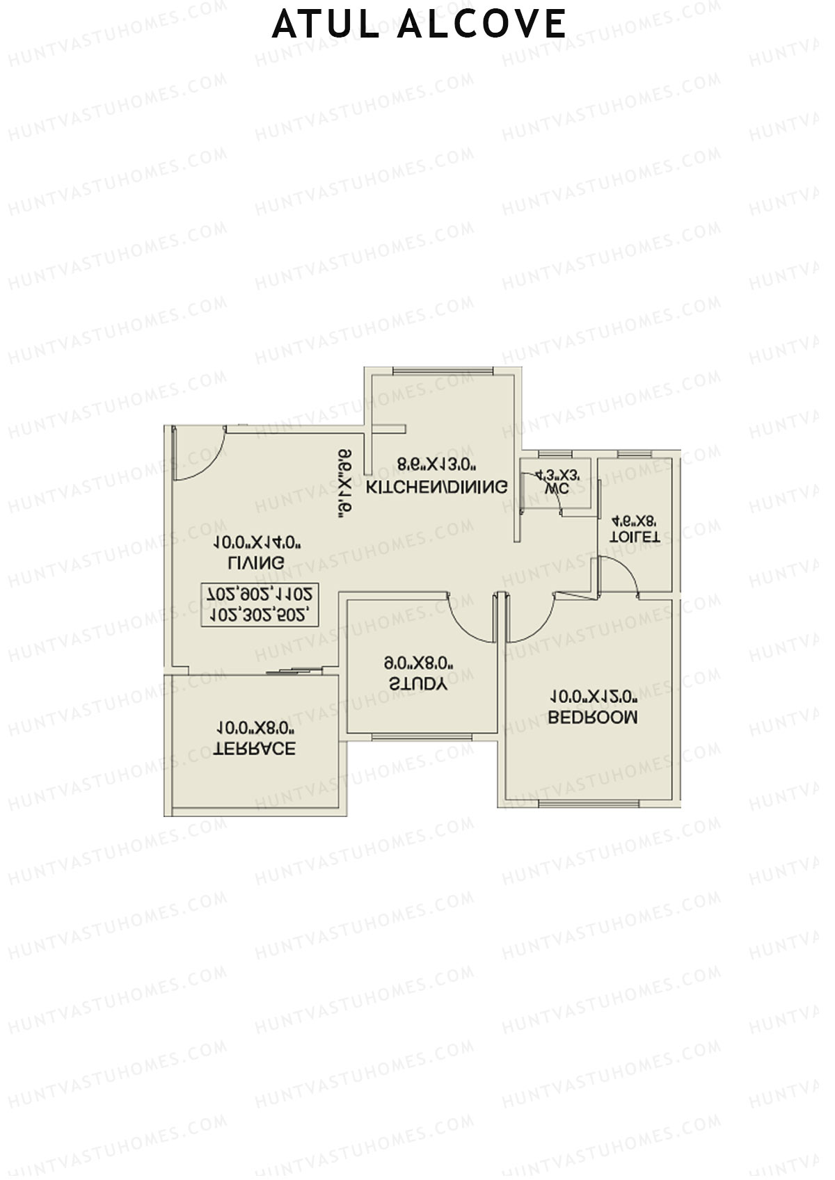 Atul Alcove, Tower A, Unit 7, 1BHK, Super Area 787   sq ft 