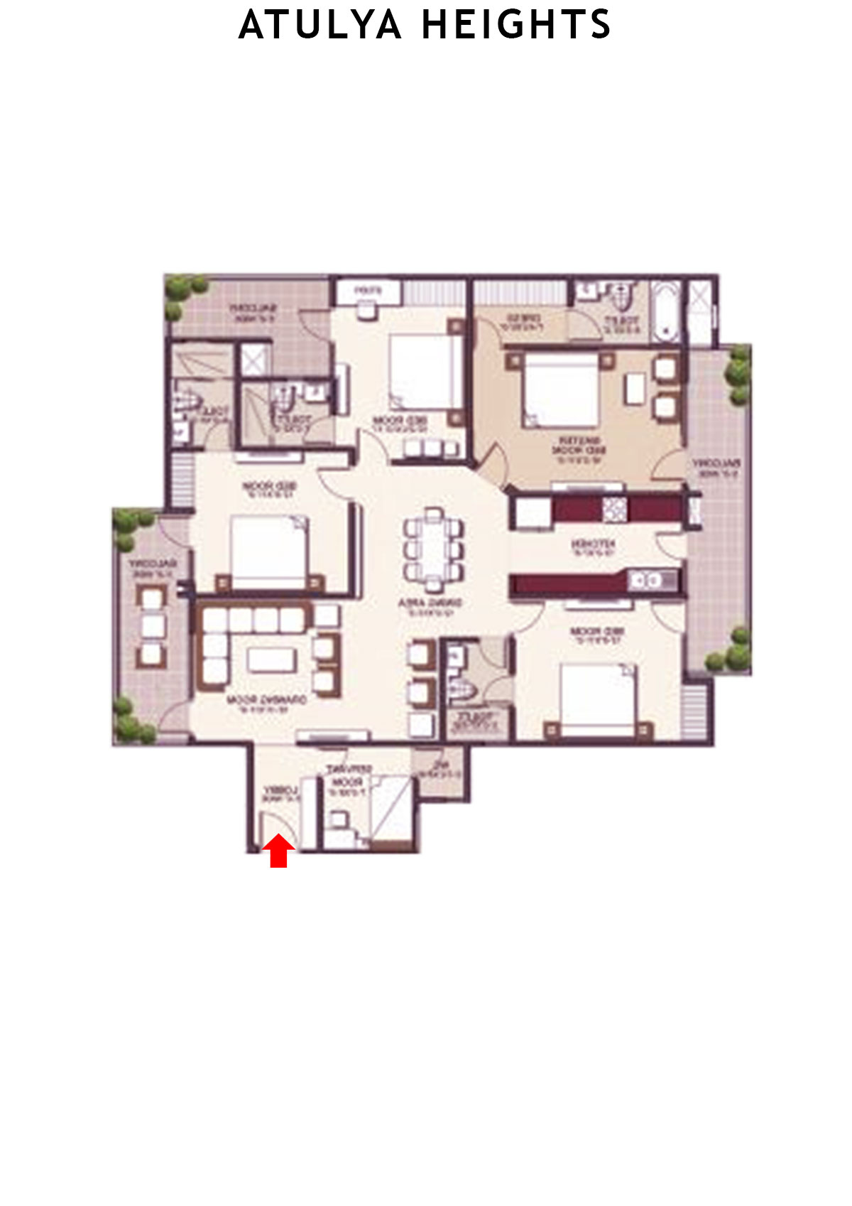 Atulya Heights Block A Unit 1 (Type  1) Floor Plan