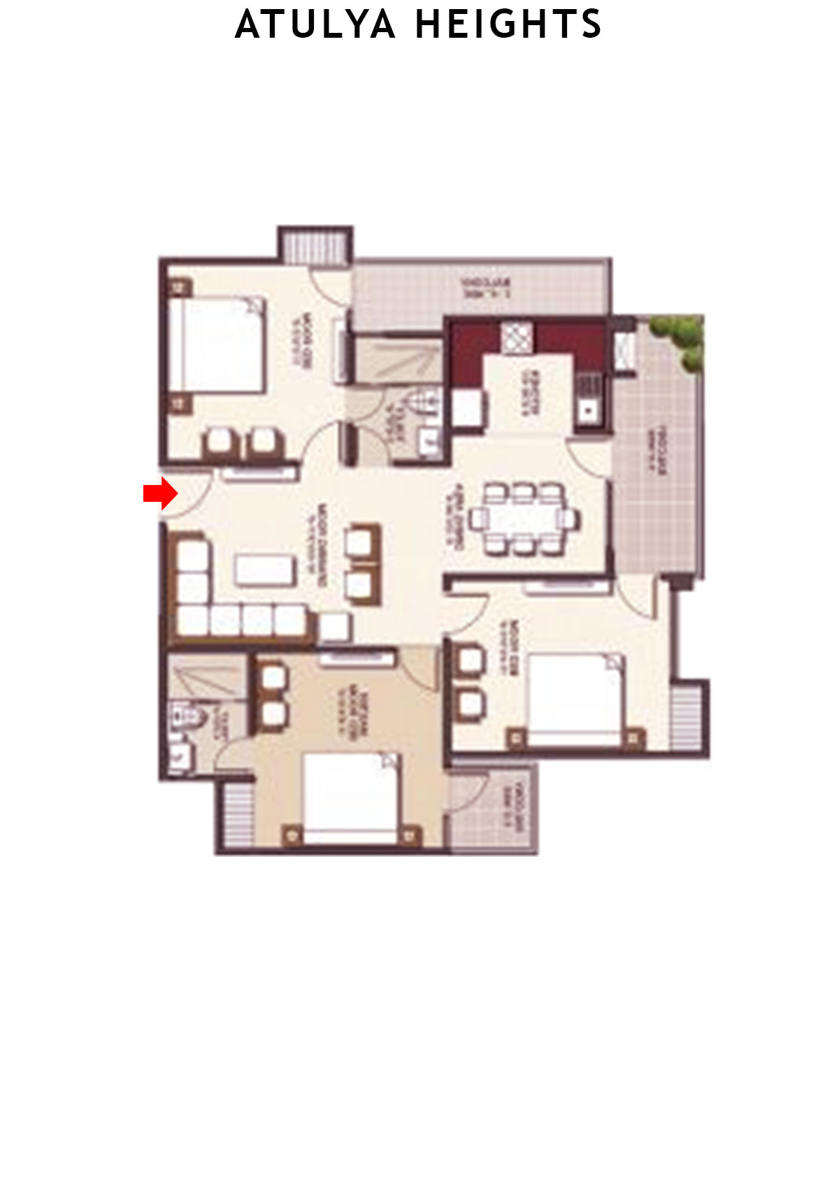 Atulya Heights Block A Unit 2 (Type  2) Floor Plan