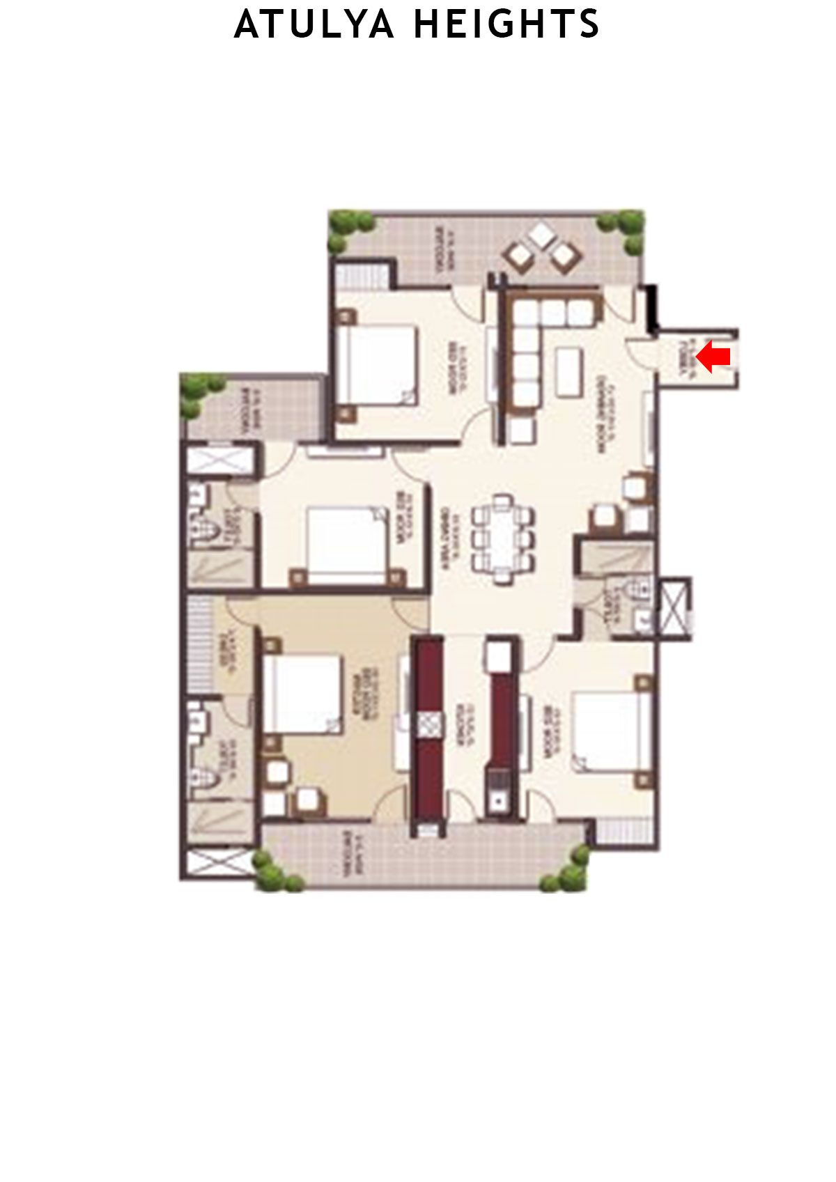 Atulya Heights Block A Unit 4 (Type  4) Floor Plan