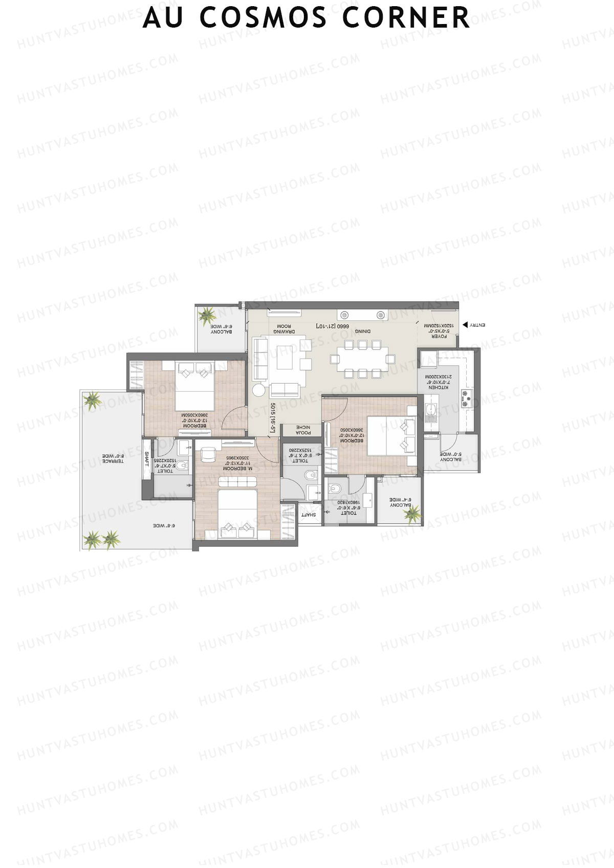 AU Cosmos Corner, Balabhadra, Unit 4, 3BHK, Super Area 1780   sq ft 