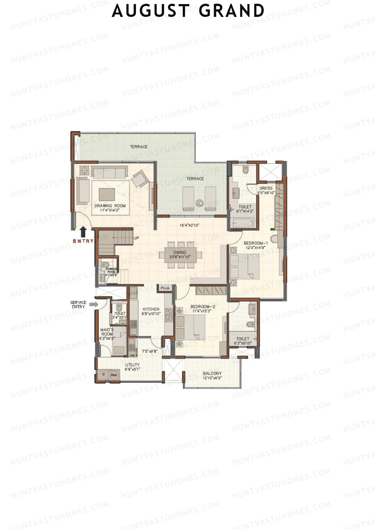August Grand Wing A Unit 2 (Duplex ) Floor Plan