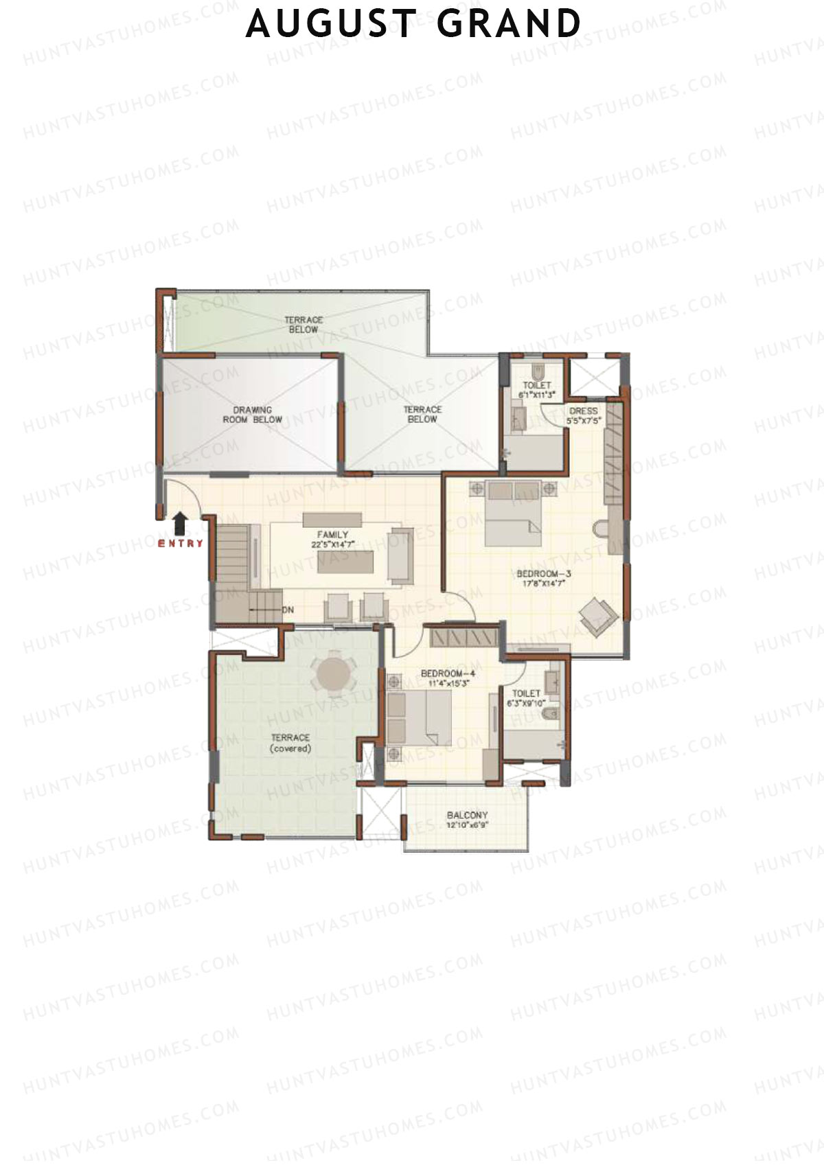 August Grand Wing A Unit 2 (Duplex ) Floor Plan