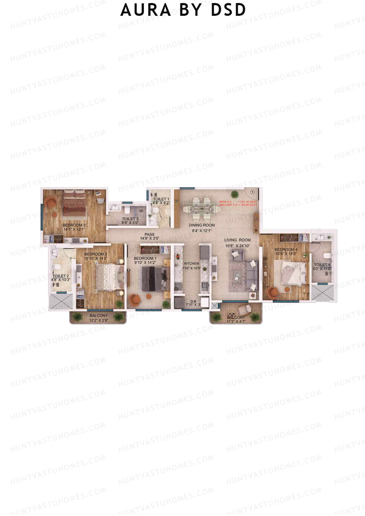 Aura By DSD Tower A Unit 1 Floor Plan