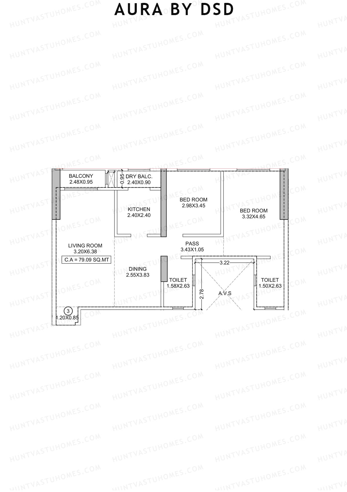Aura By DSD Tower A Unit 3 Floor Plan