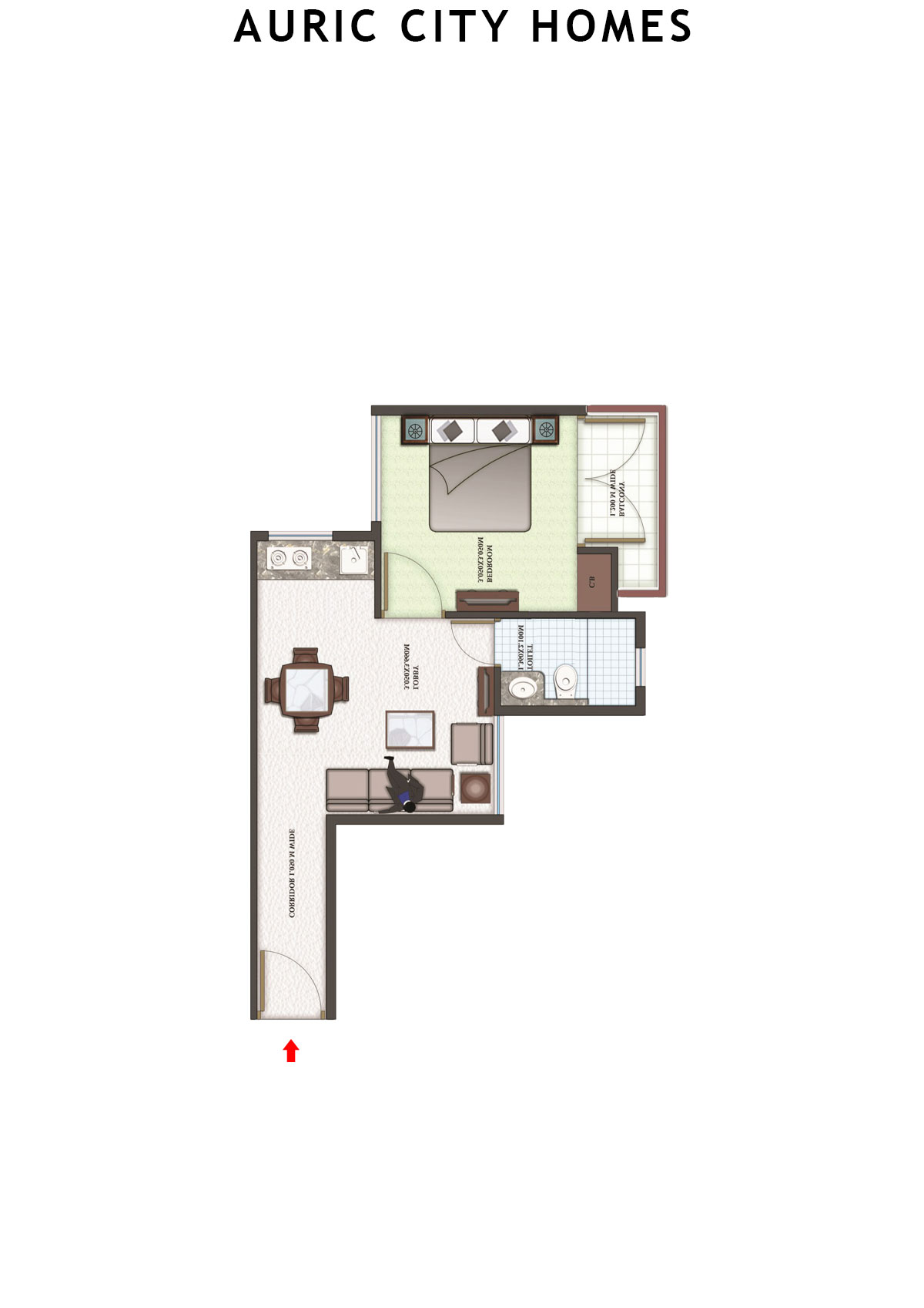 Auric City Homes Tower 8 Unit 2 (Type B) Floor Plan
