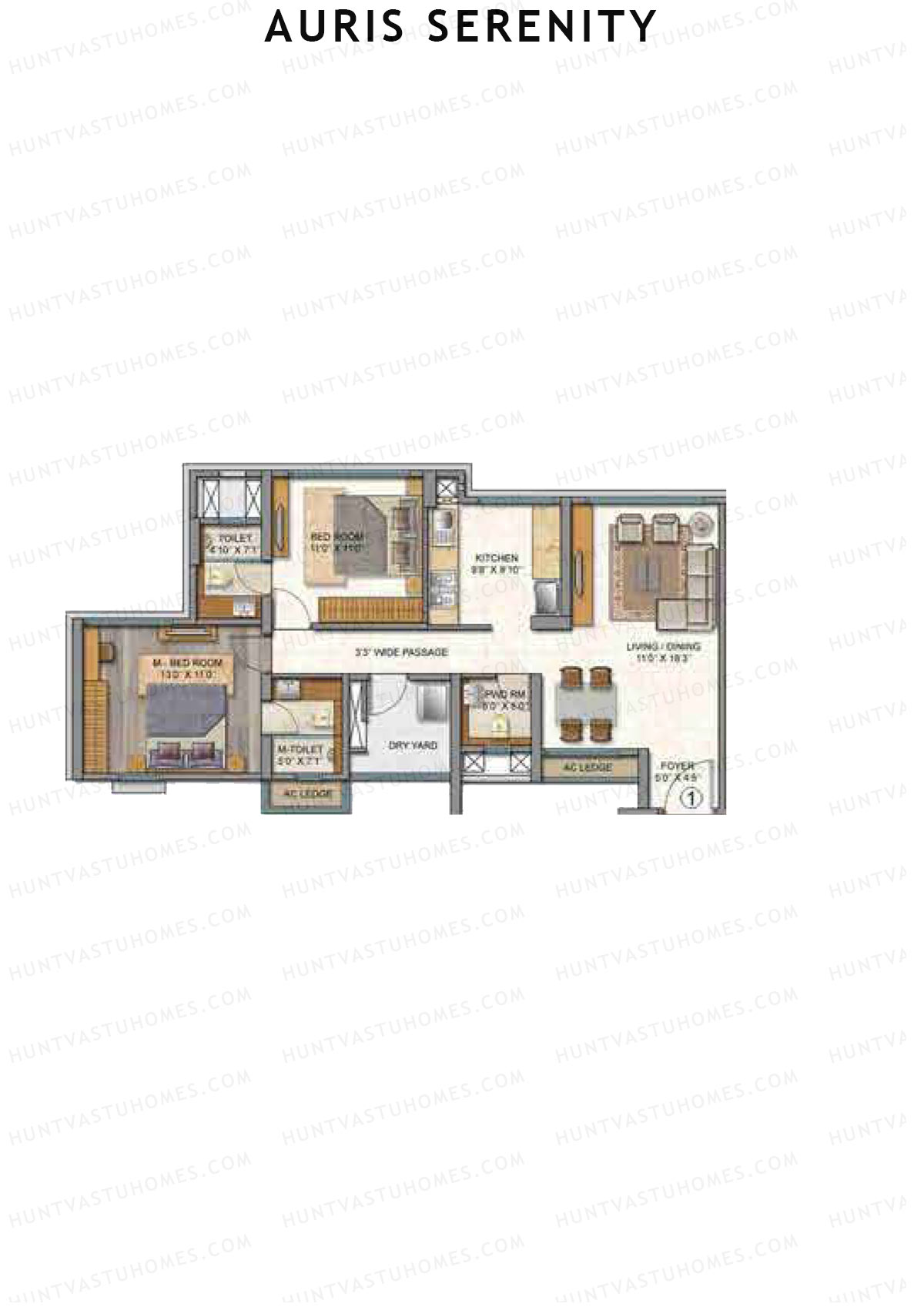 Auris Serenity Tower 1 Unit 1 Floor Plan