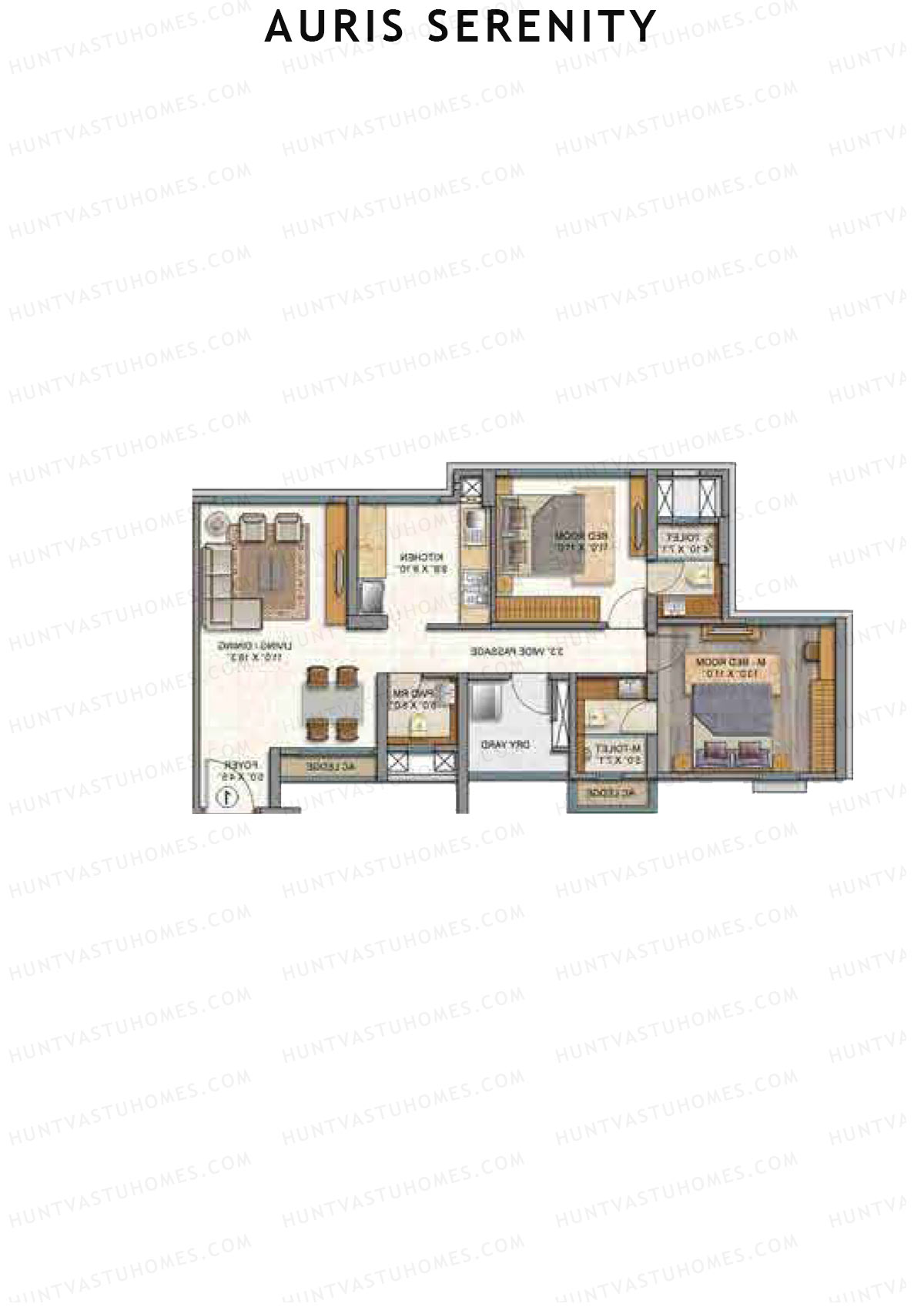 Auris Serenity Tower 1 Unit 2 Floor Plan