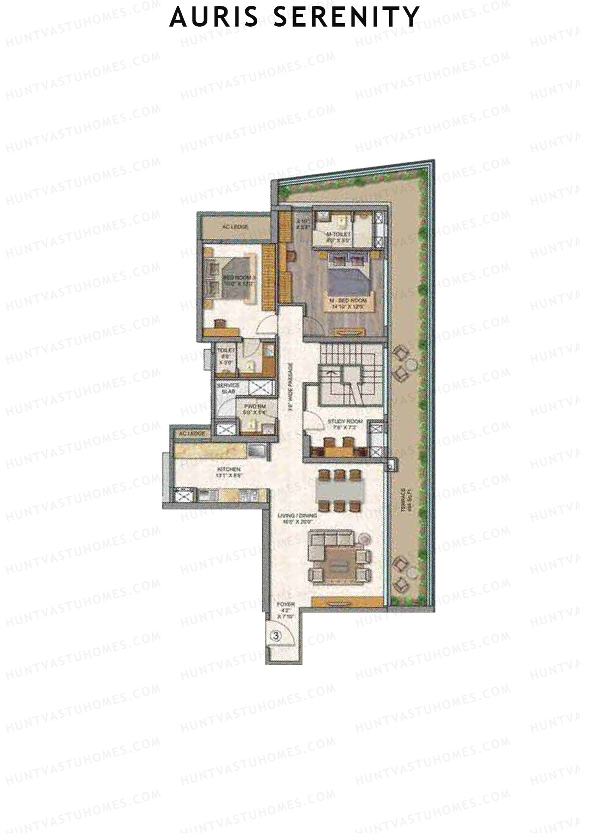 Auris Serenity Tower 1 Unit 3 (Type Duplex) Floor Plan