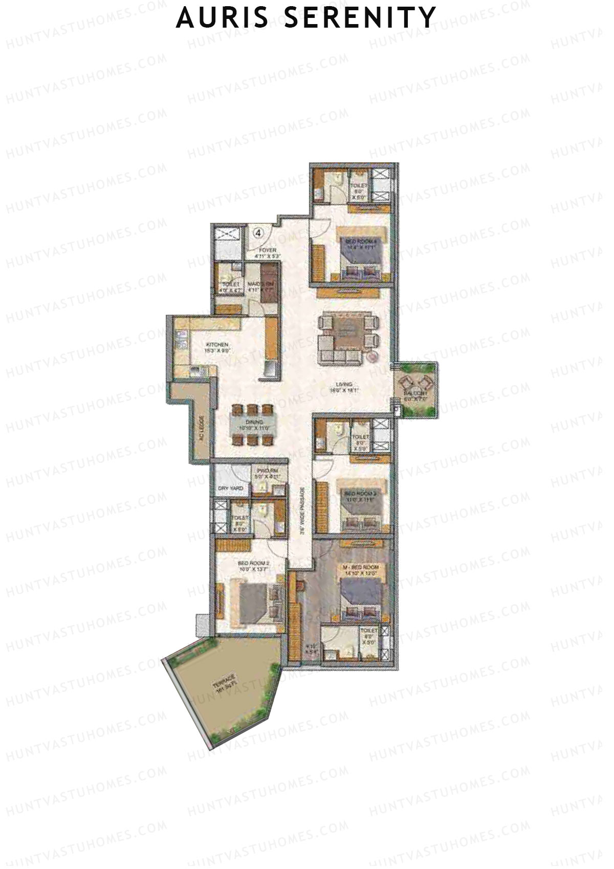 Auris Serenity Tower 1 Unit 4 Floor Plan