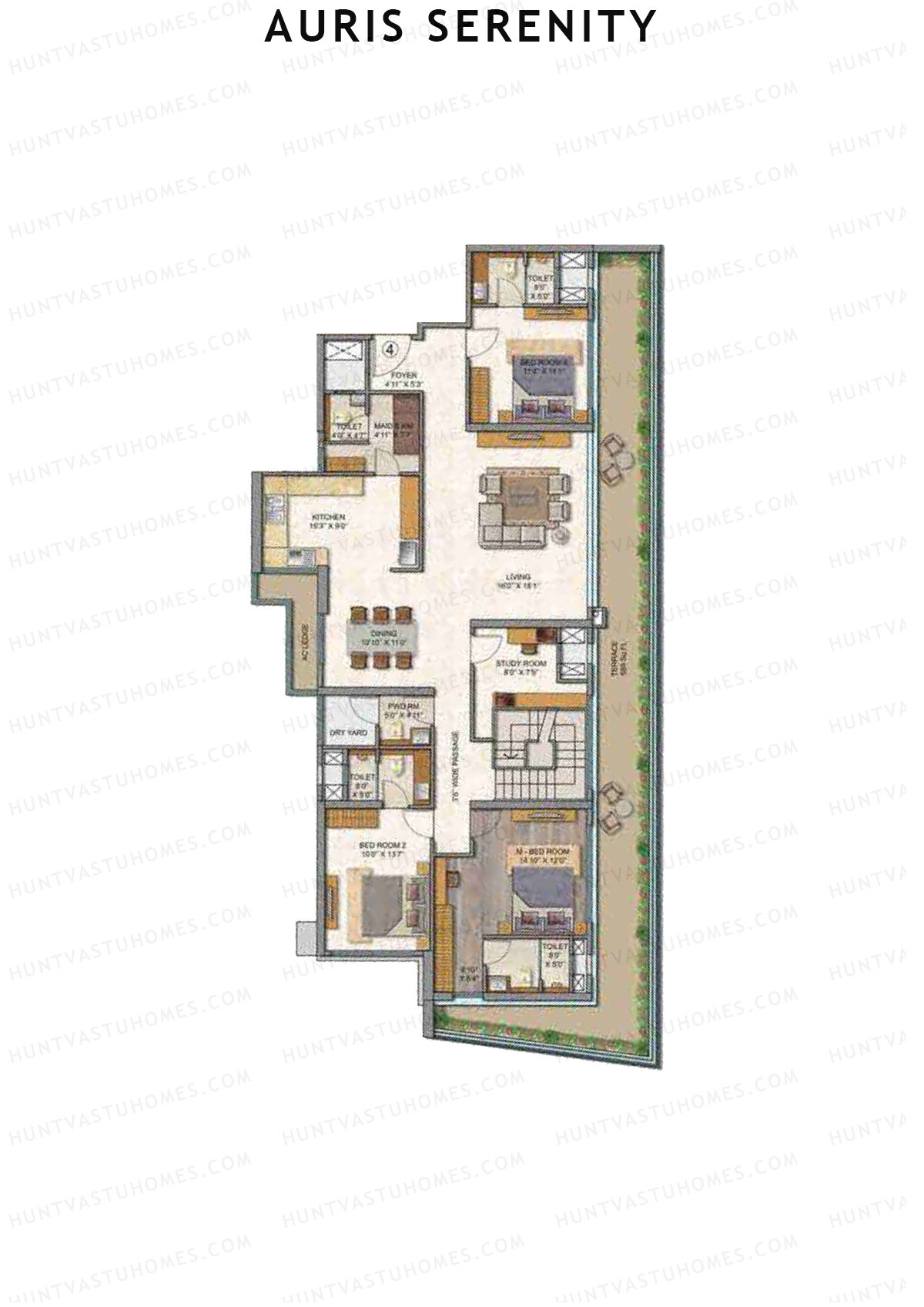 Auris Serenity Tower 1 Unit 4 (Type Duplex) Floor Plan