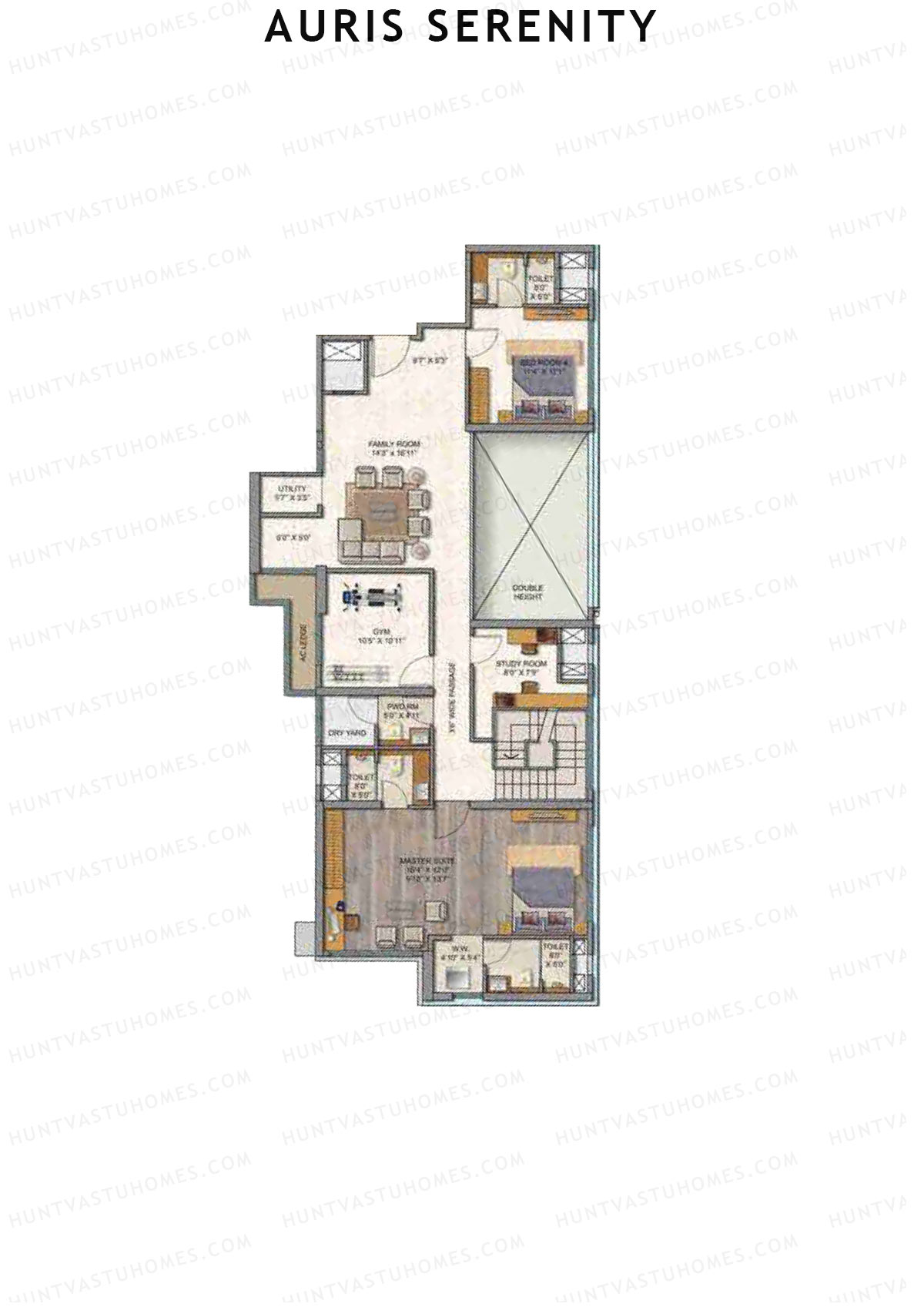 Auris Serenity Tower 1 Unit 4 (Type Duplex) Floor Plan