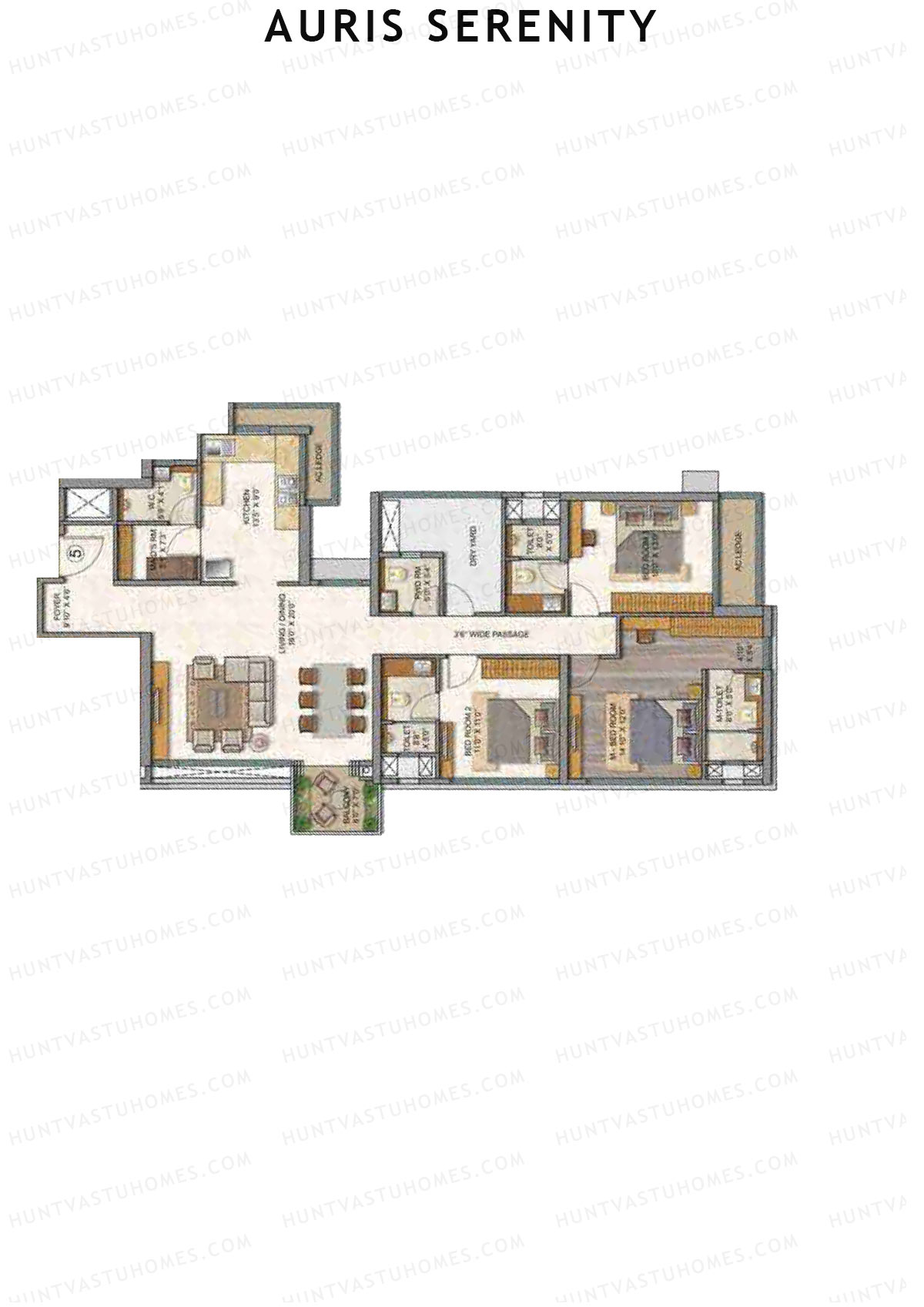 Auris Serenity Tower 1 Unit 5 Floor Plan
