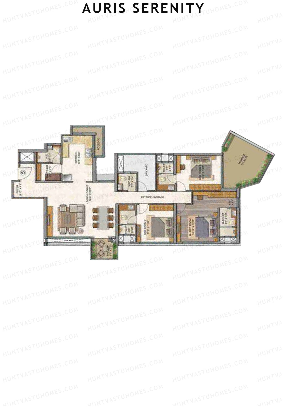 Auris Serenity Tower 1 Unit 5 Floor Plan