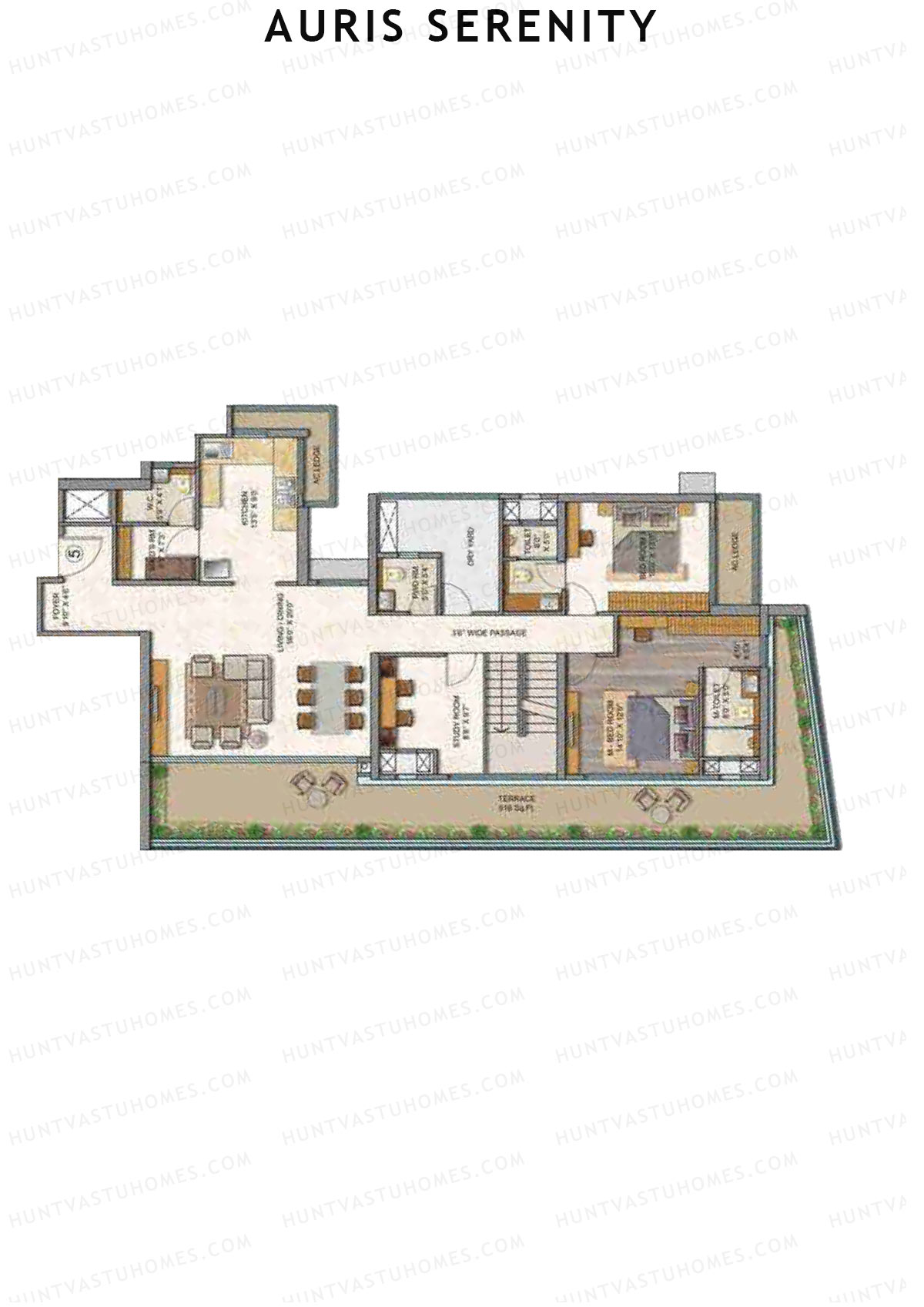 Auris Serenity Tower 1 Unit 5 (Type Duplex) Floor Plan