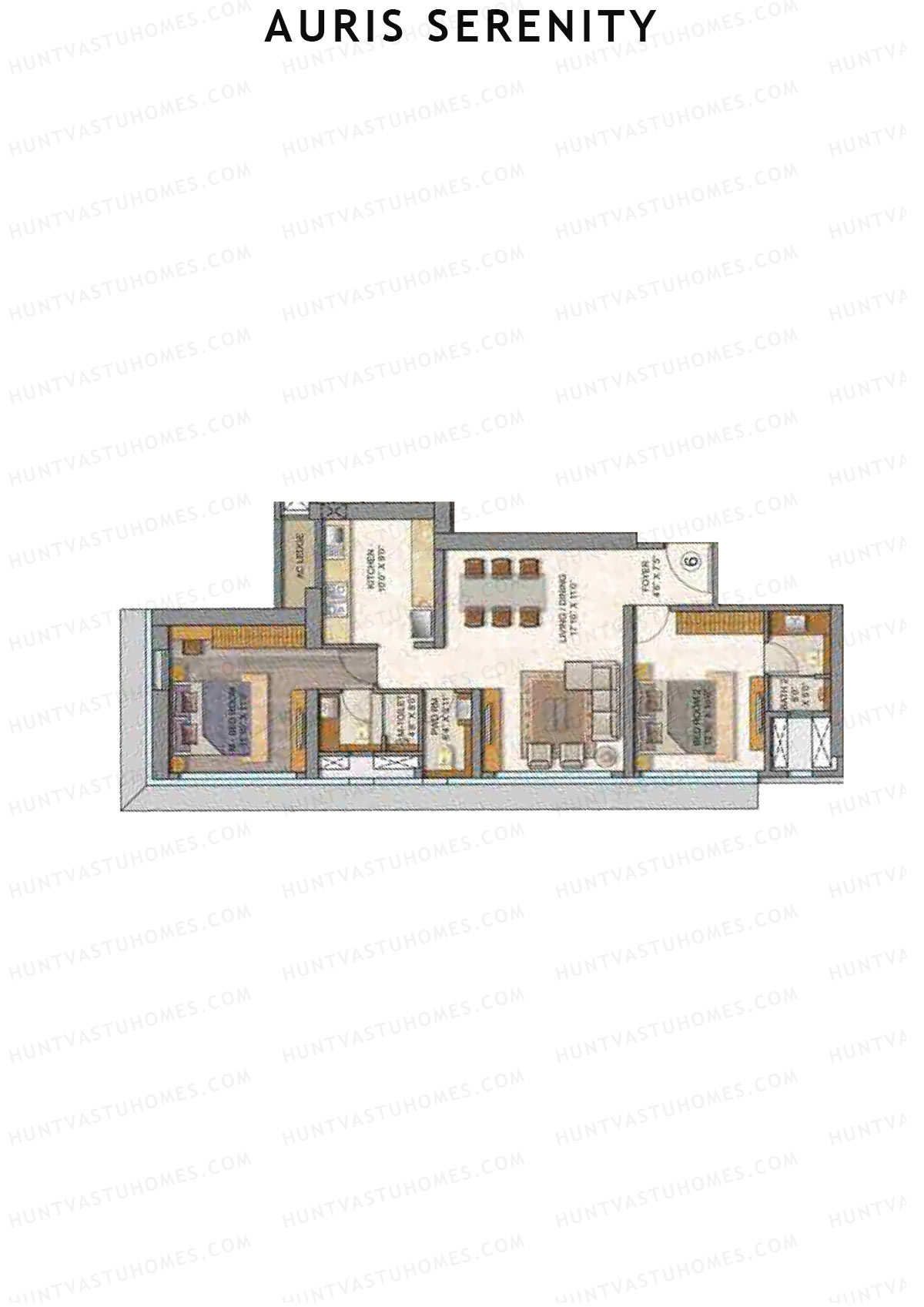 Auris Serenity Tower 1 Unit 6 Floor Plan
