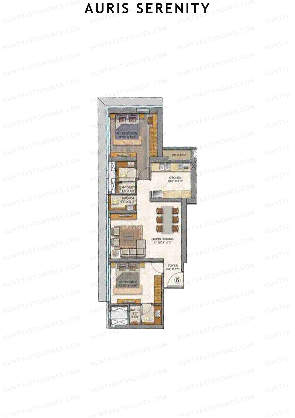 Auris Serenity Tower 2 Unit 6 Floor Plan