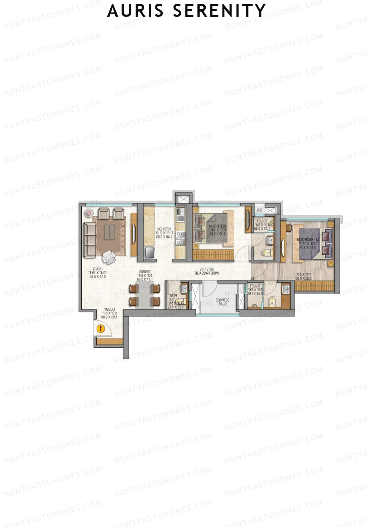 Auris Serenity Tower 3 Unit 2 Floor Plan