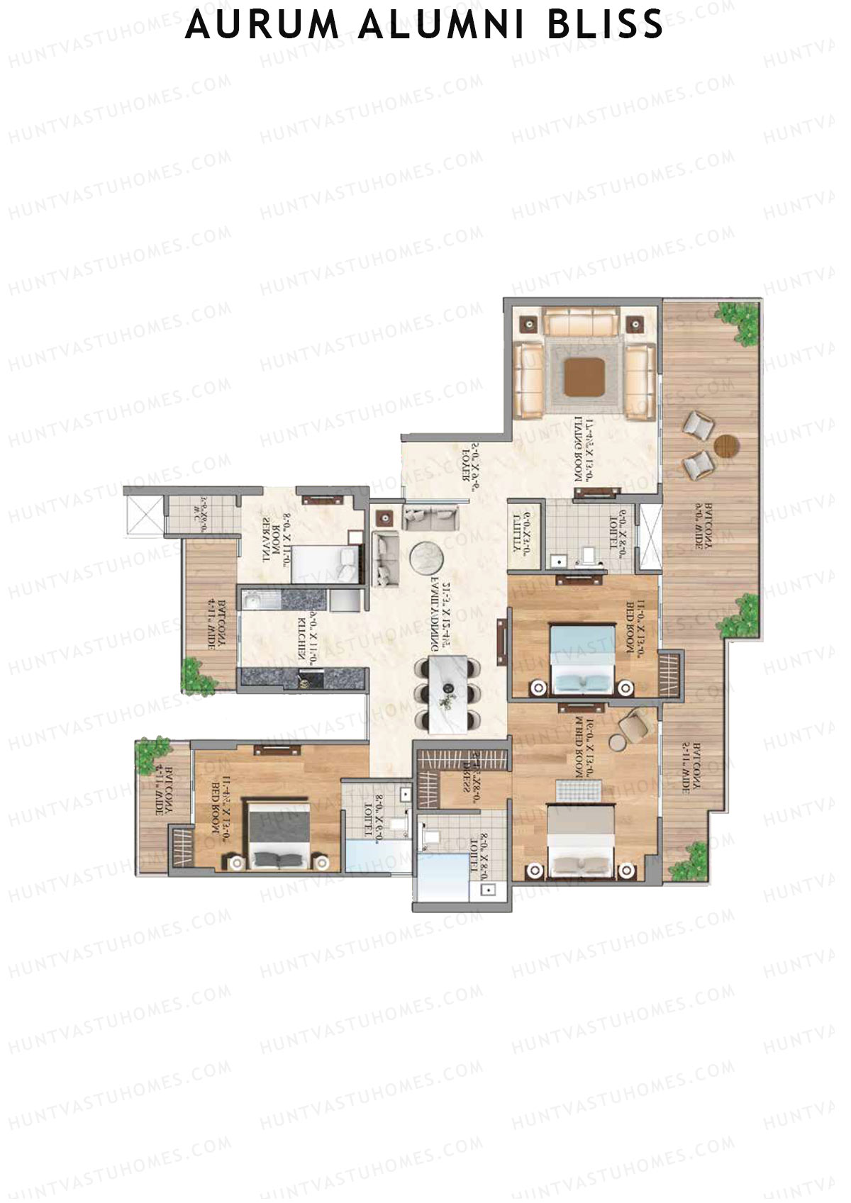 Aurum Alumni Bliss Tower A Unit 1 Floor Plan