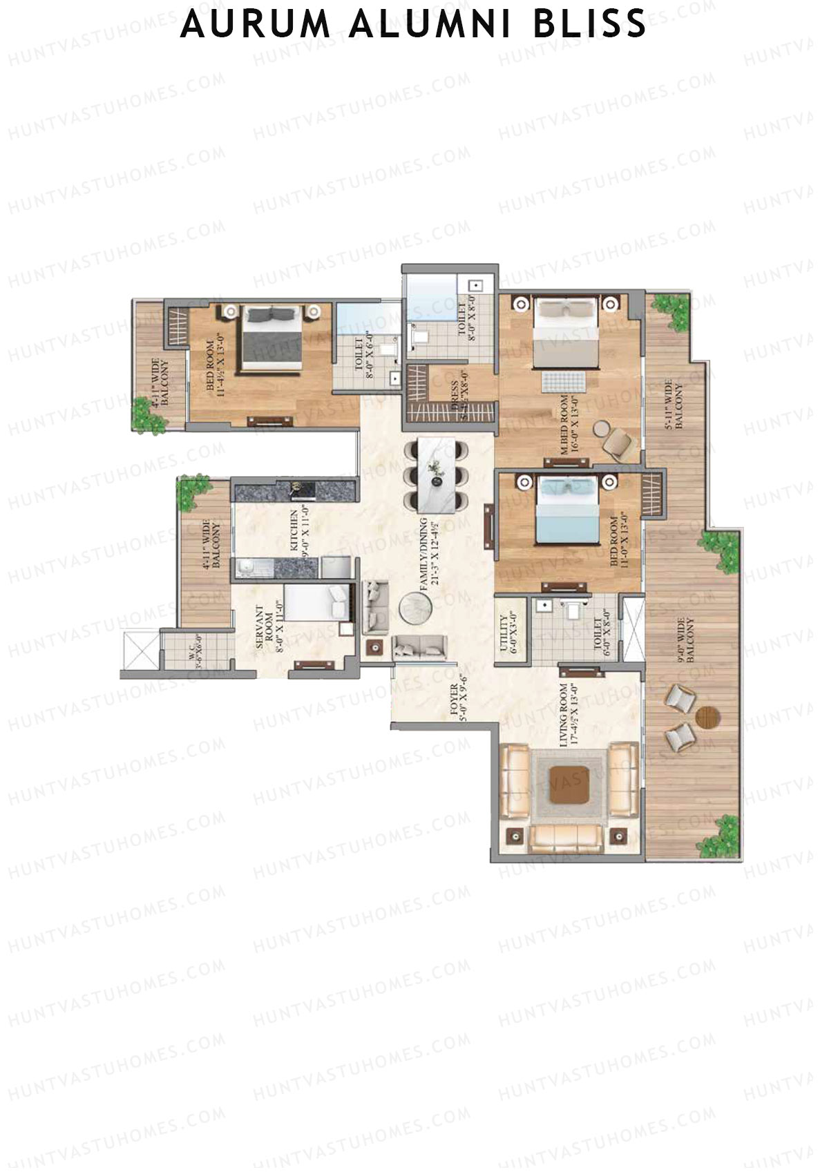 Aurum Alumni Bliss Tower B Unit 2 Floor Plan