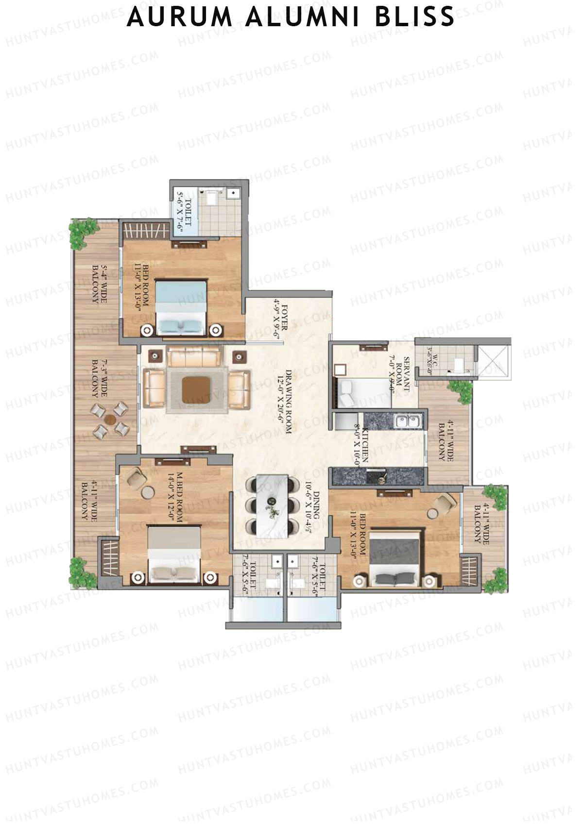 Aurum Alumni Bliss Tower H Unit 2 Floor Plan