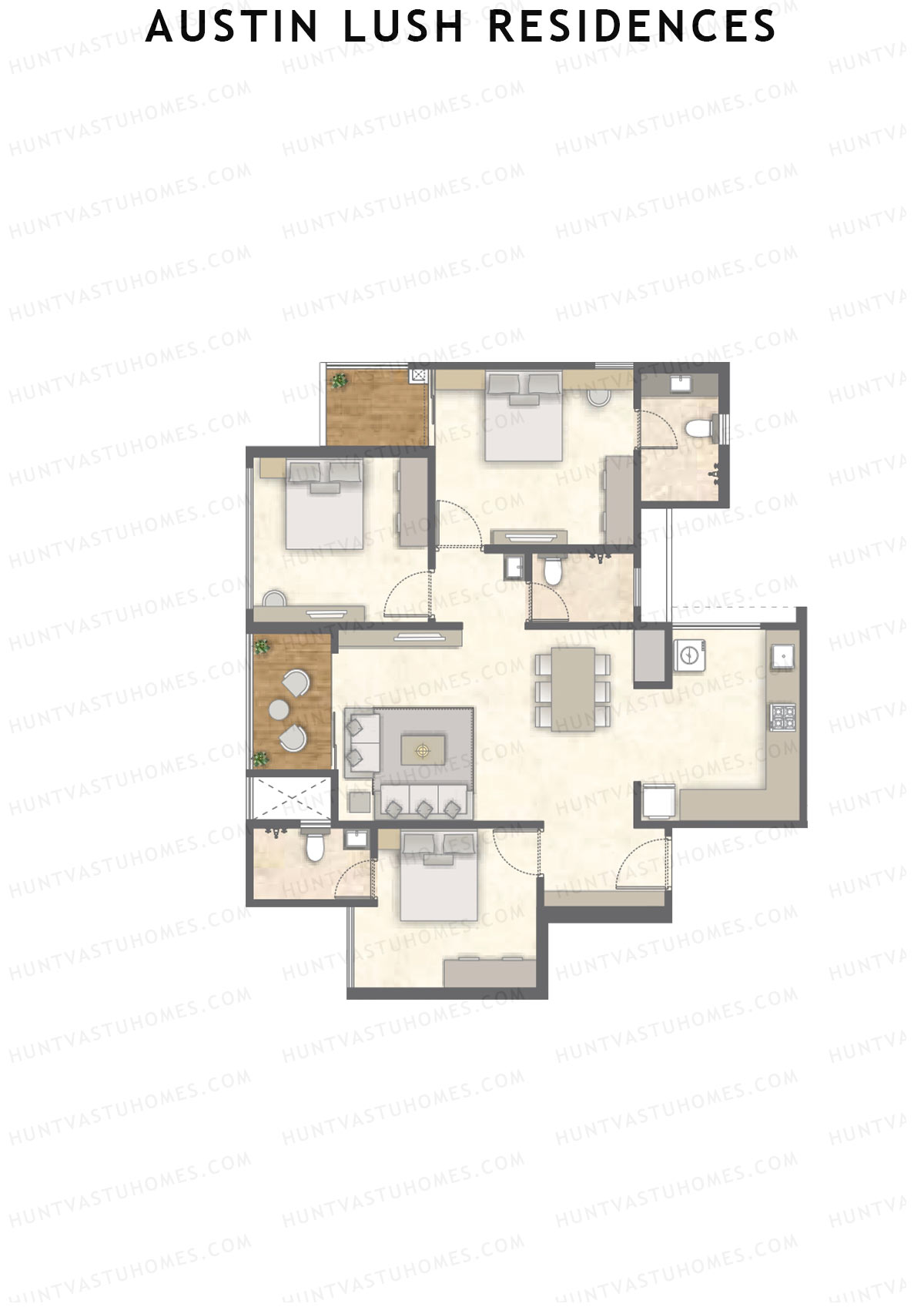 Austin Lush Residences Tower D Unit 1 Floor Plan