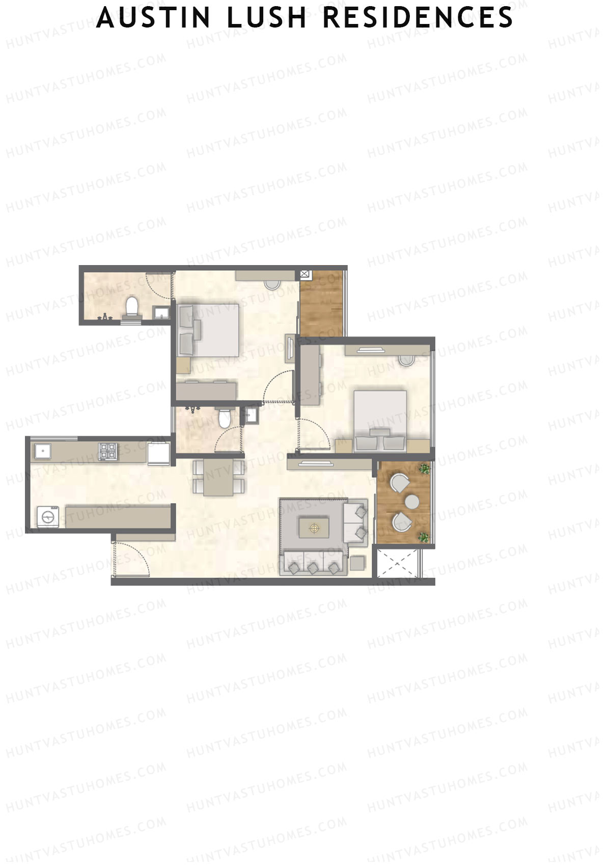 Austin Lush Residences Tower D Unit 4 (Type A) Floor Plan