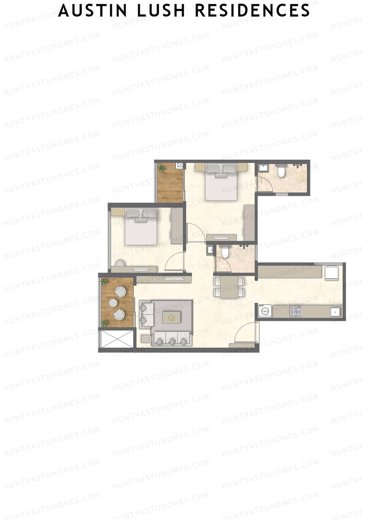 Austin Lush Residences Tower D Unit 7 (Type B) Floor Plan