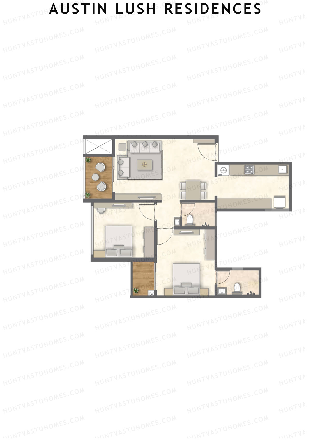 Austin Lush Residences Tower D Unit 8 (Type B) Floor Plan
